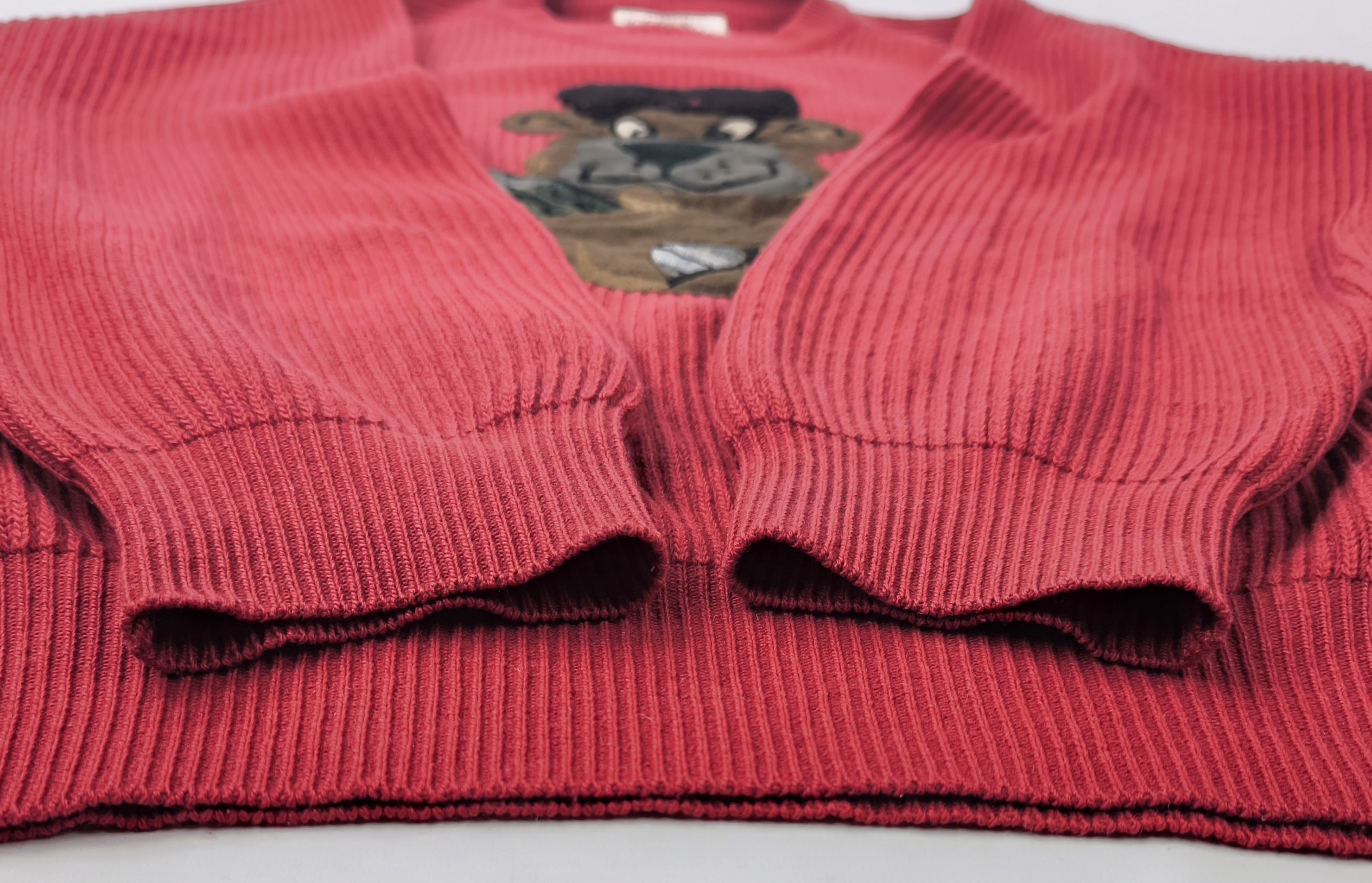 Iceberg Strick Pullover Wodka Ice Gr. VI (XL) rot Italy vintage 90s Logo Bär