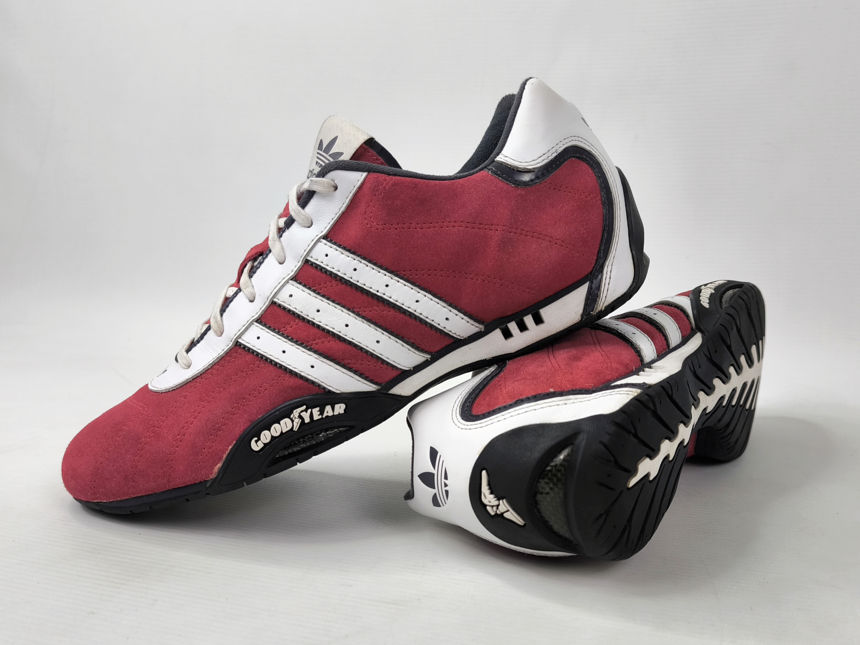 adidas Adi Racer Low Schuhe EUR 44 2/3 UK 10 Wildleder rot 133599 aus 2005