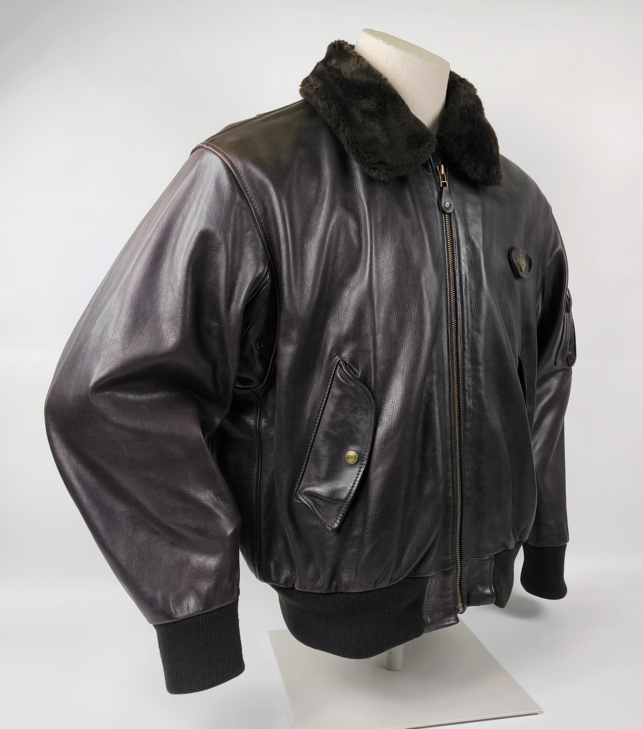 Redskins Lederjacke B32 dunkelbraun Gr. L inkl. Webpelzkragen Pilotenjacke