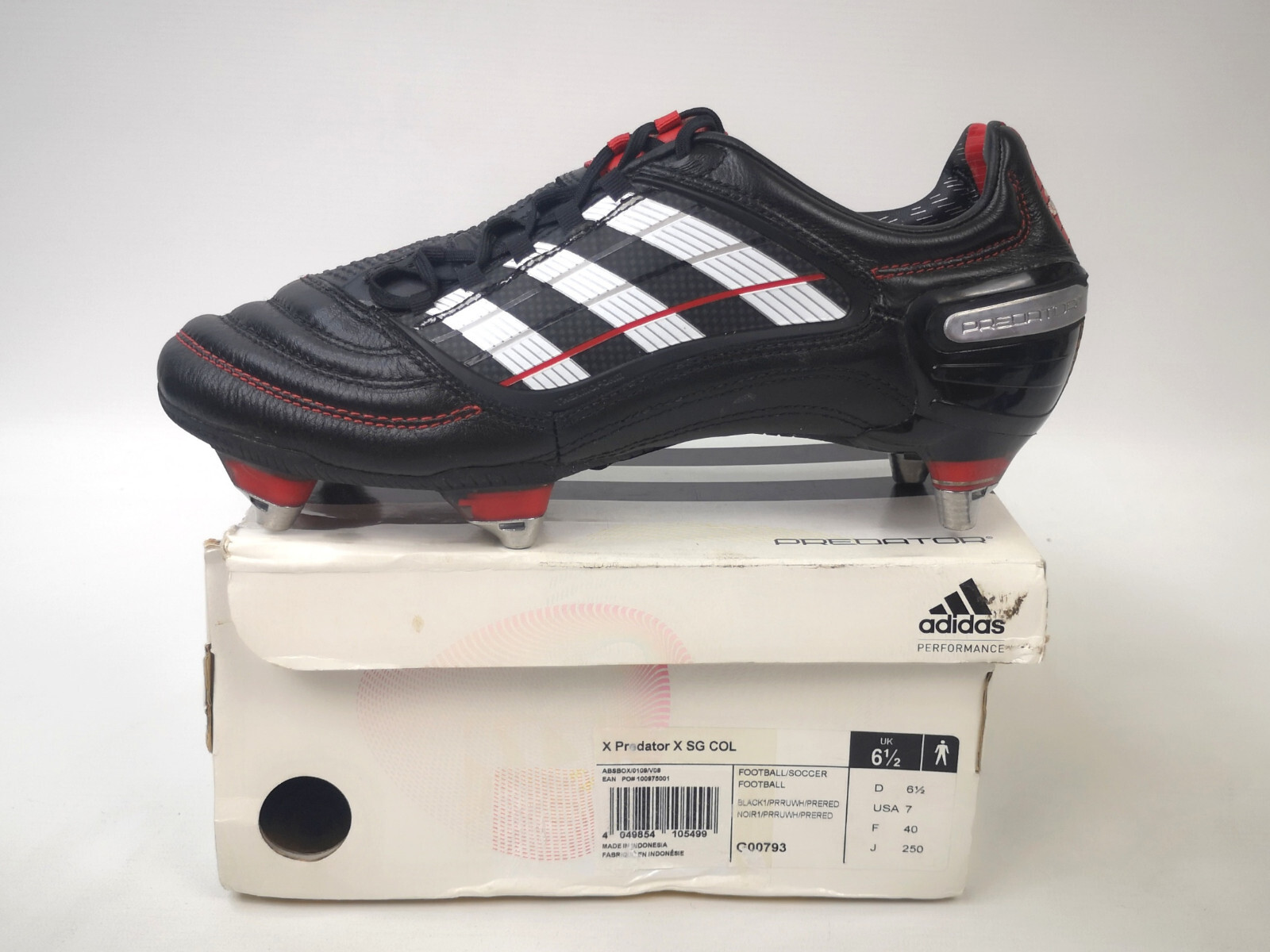 adidas Predator X SG COL Fussball Schuhe 2009 Eur 40 / UK 6.5 neu G00793
