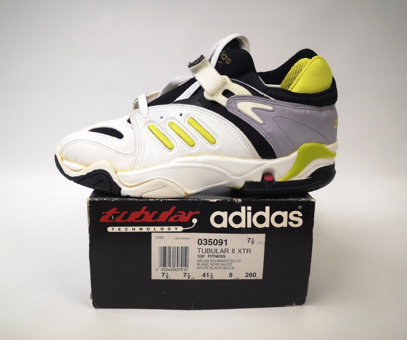 adidas Tubular II Schuhe 1993 Eur 41 1/3 / UK 7.5 vintage ZX
