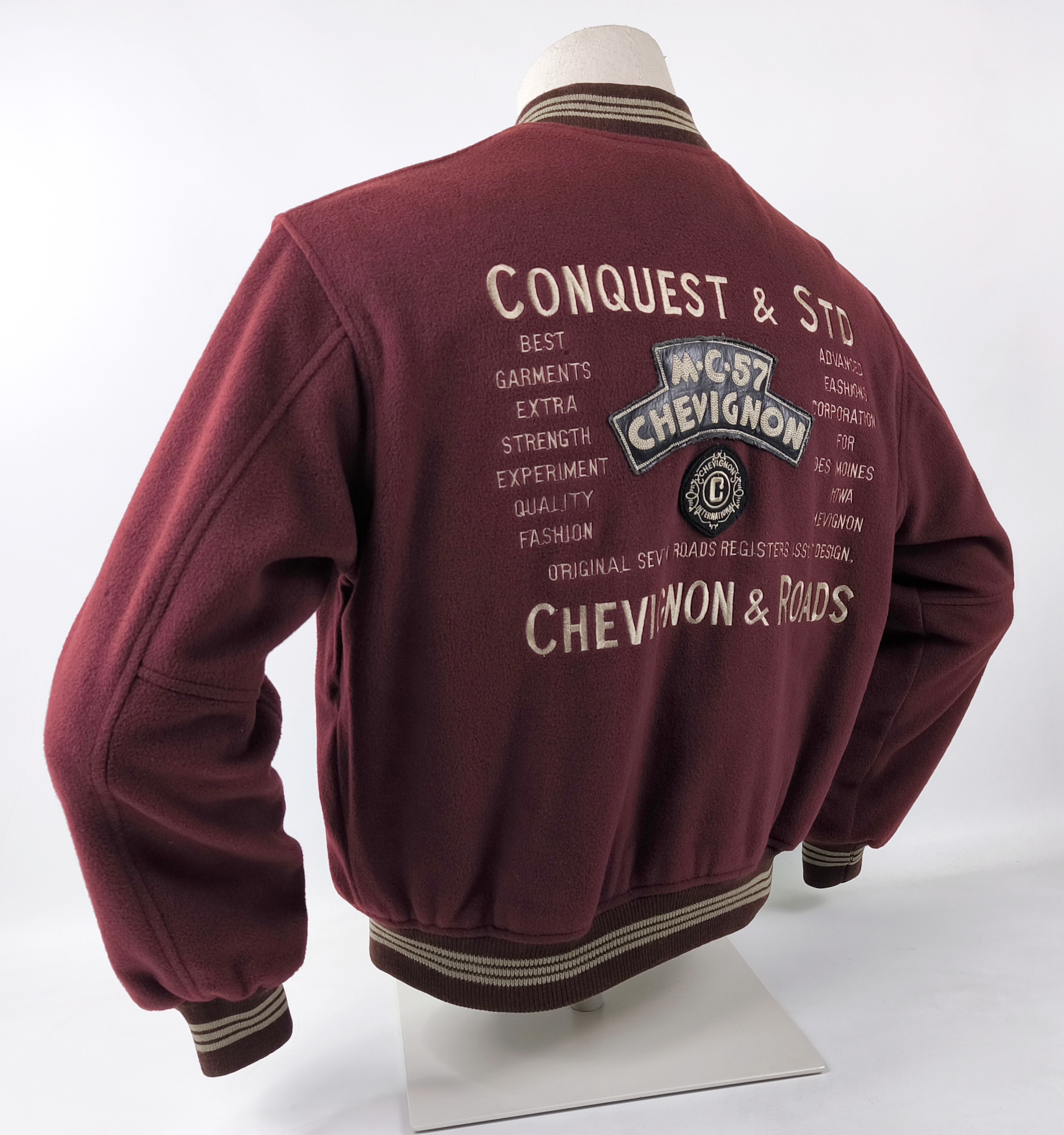 Chevignon Jacke Conquest MC 57 Roadster`s weinrot Gr. M Wolle vintage 80s 90s