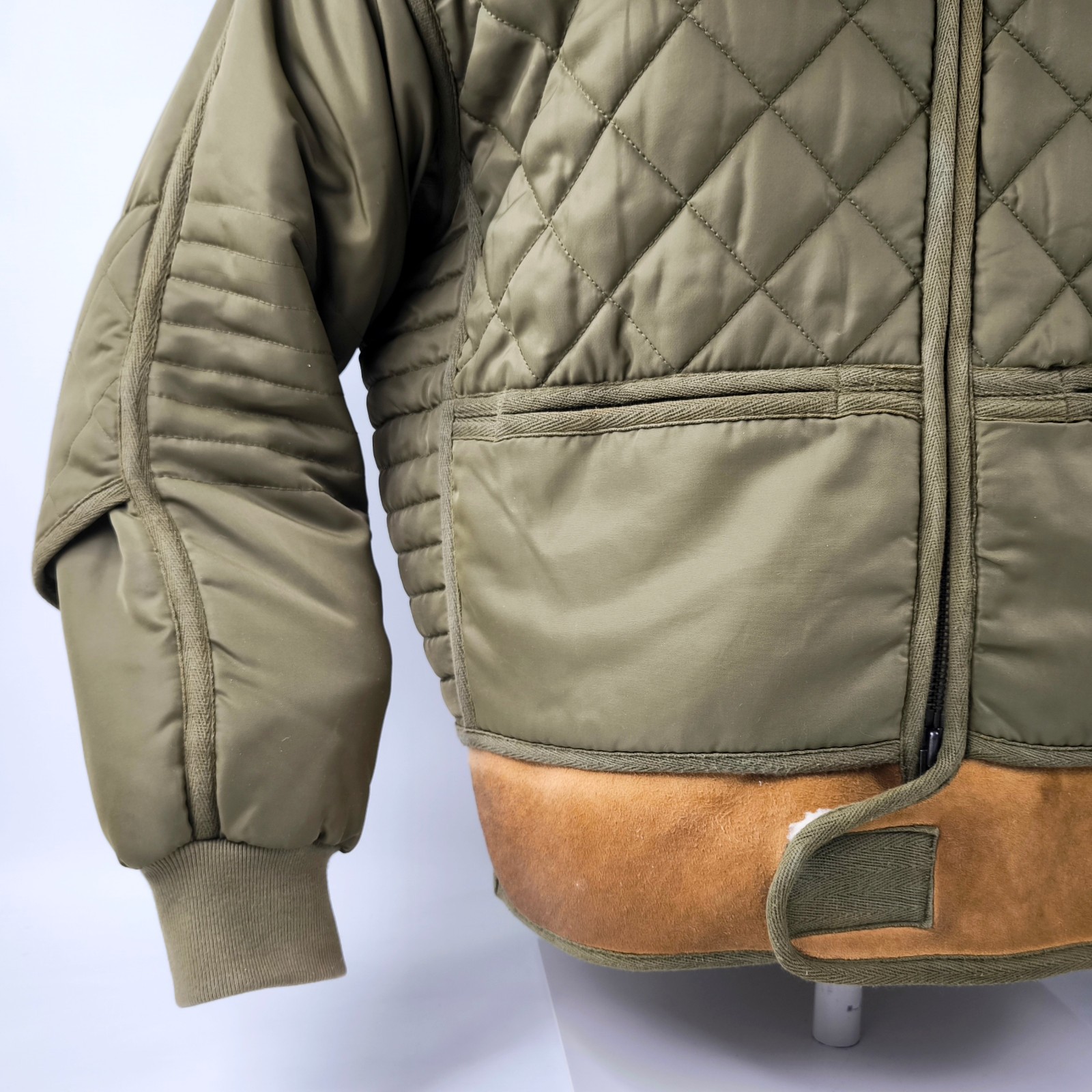 Chevignon Jacke Cosmo grün Gr. M Lammleder Bund Cosmos