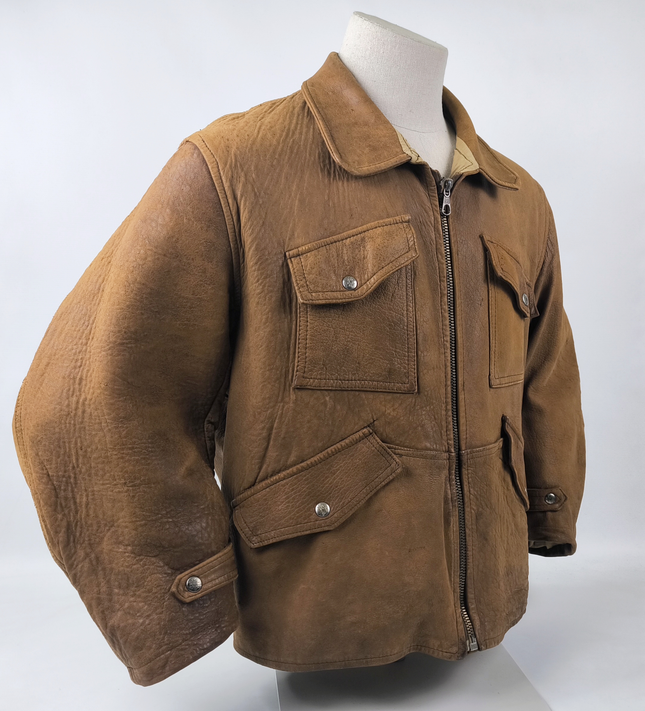 Chevignon Lederjacke braun Gr. XL (L) Fliegerjacke vintage 80s Old Flight Jacket