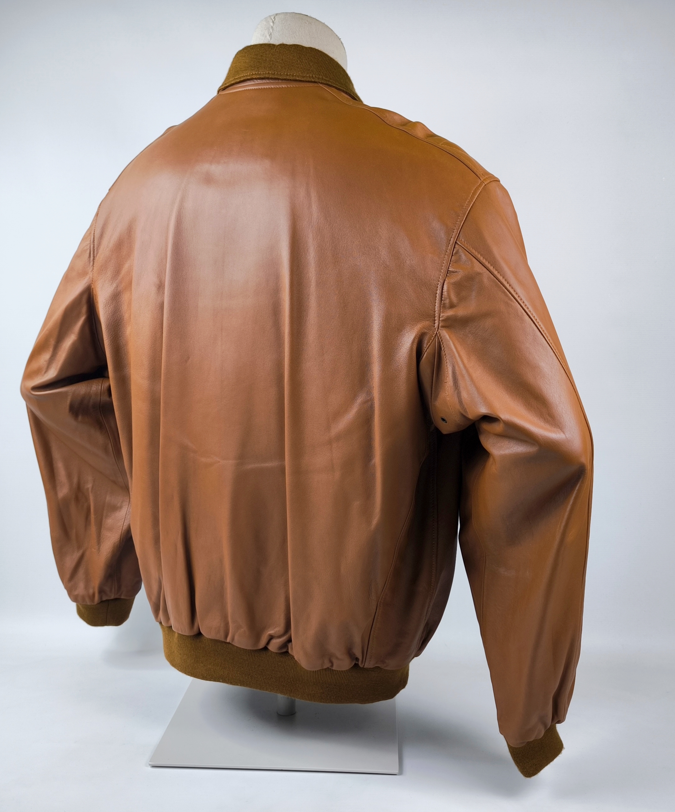 Chevignon Lederjacke Lamm Porte Avion cognacfarben Gr. XXL vintage NEU + Etikett