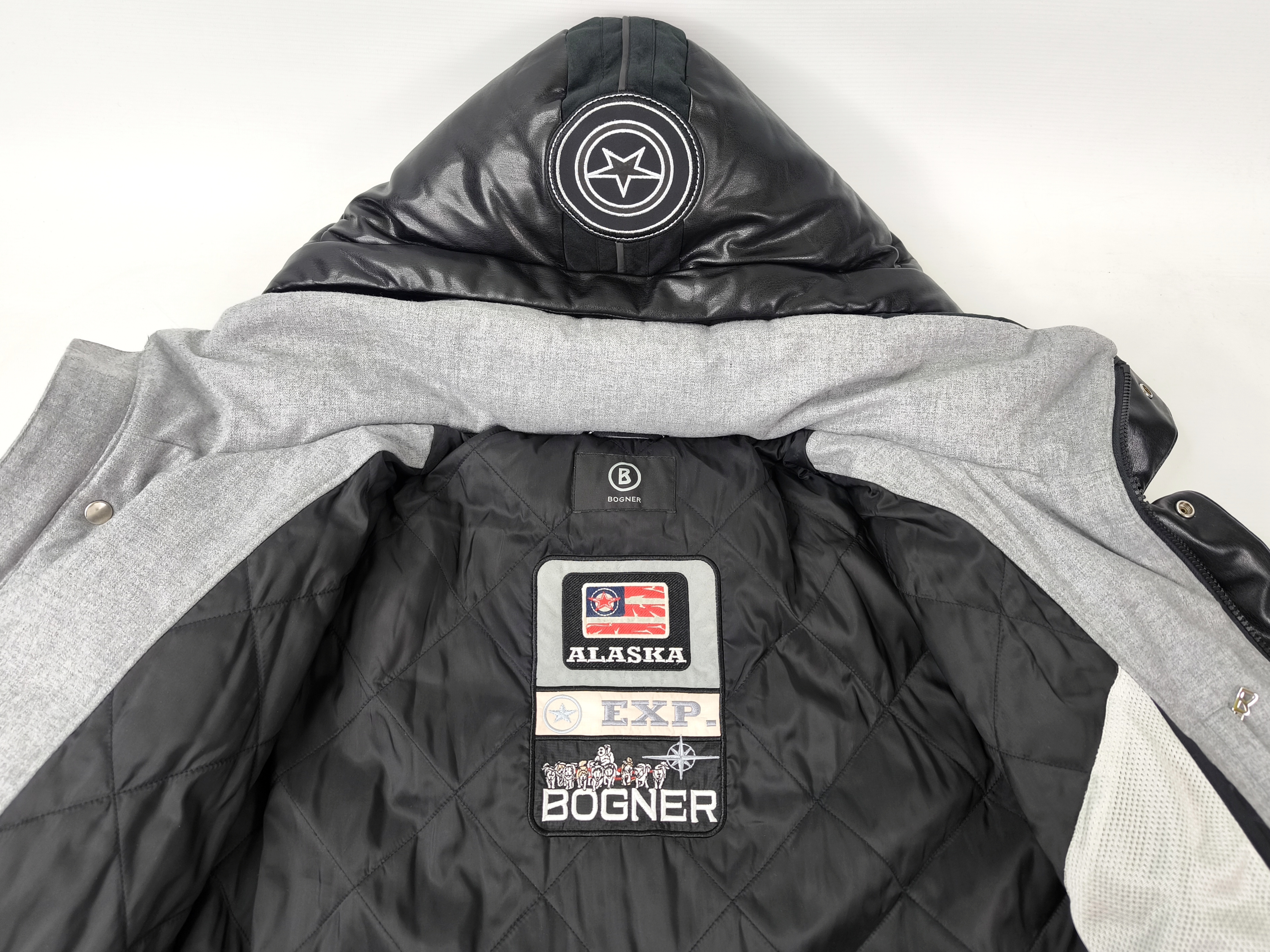 Bogner Skijacke Daunenjacke Tech Leder EU 56 (XXL) schwarz Herren Luxus Jacke
