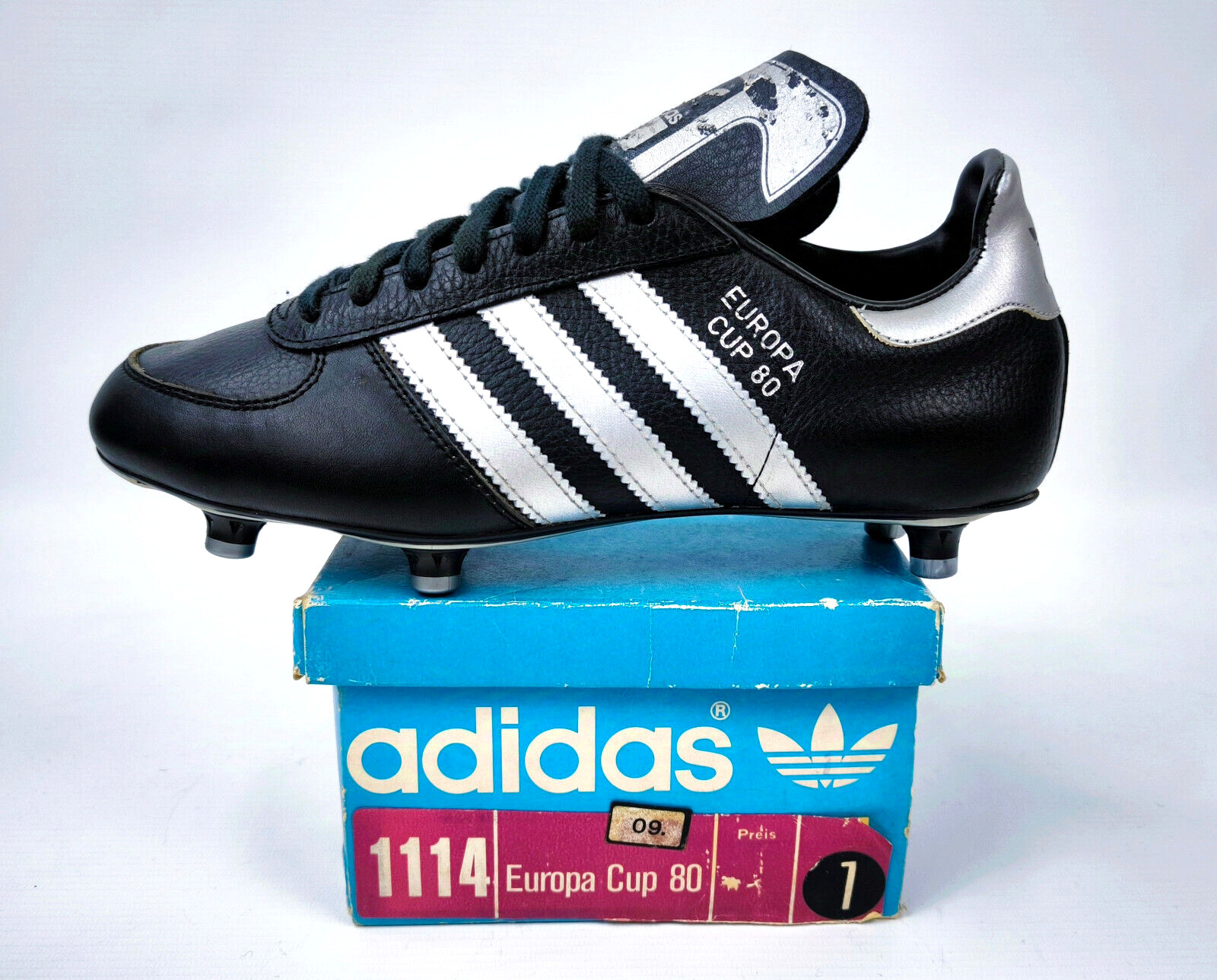 adidas Europa Cup 80 Fussball Schuhe Gr. 40 2/3  / UK 7 Yugoslavia BN vintage