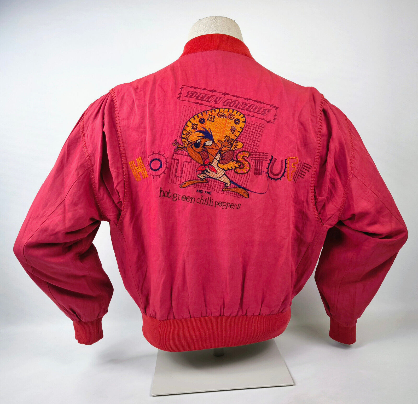 Iceberg Jacke Speedy Gonzales Hot Stuff Seide Mix rot Gr. 48 (M/L) vintage