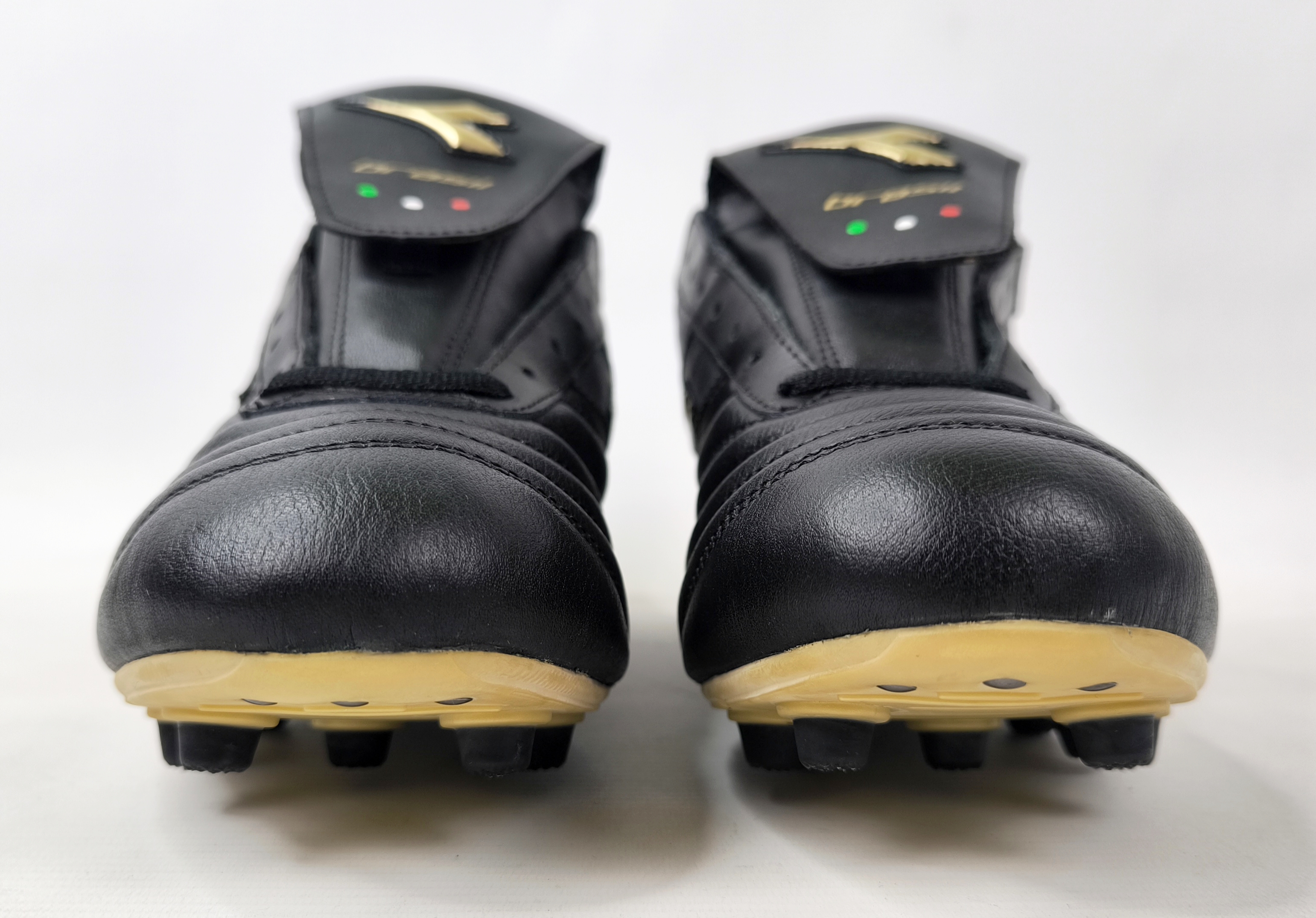 Diadora Brasil Gold R MD PU Fussball Schuhe EUR 46 / UK 11.5 schwarz gold 148504