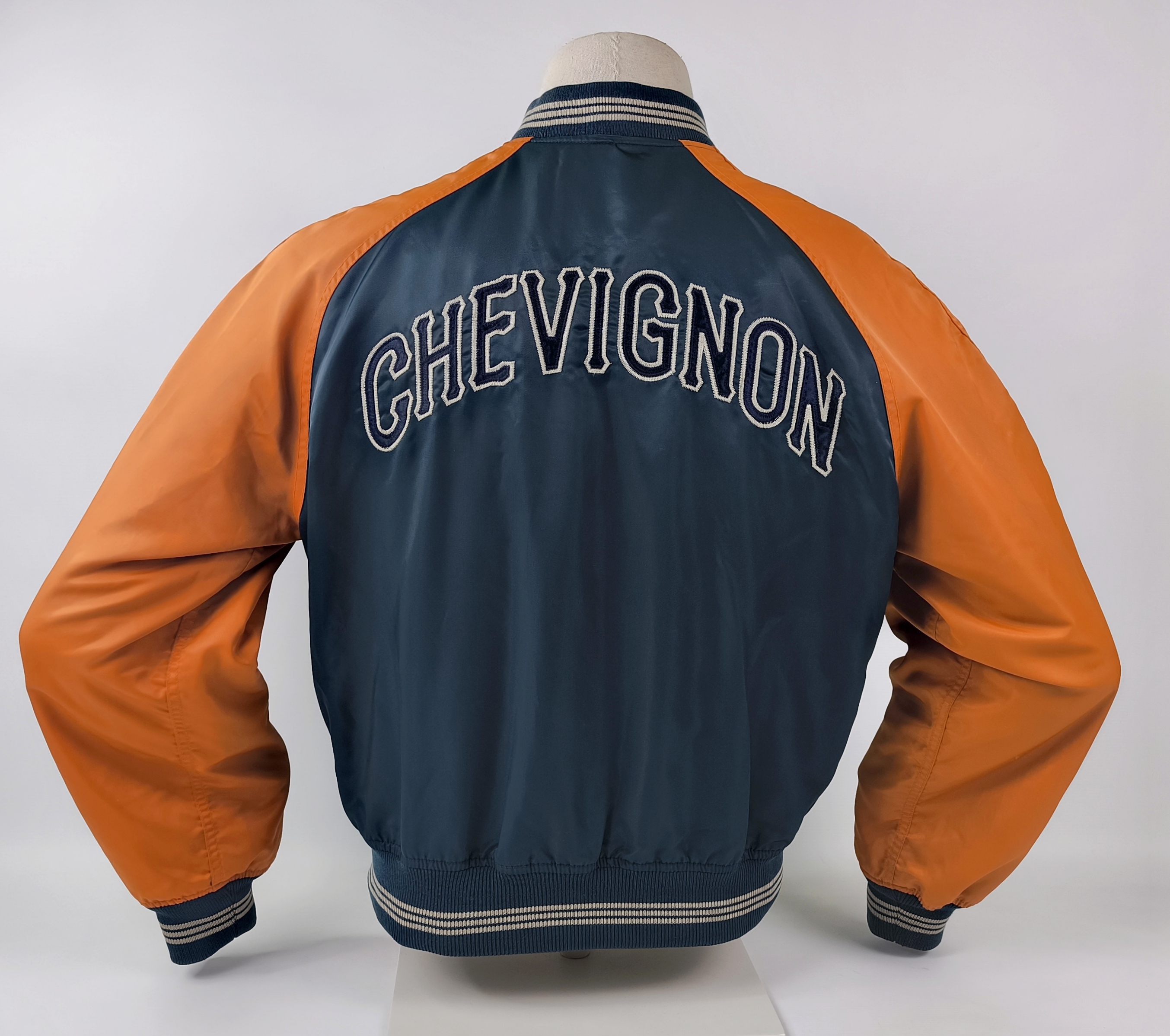 Chevignon Jacke Bomberjacke Gr. M dunkelblau orange The Sportsmen vintage 90s