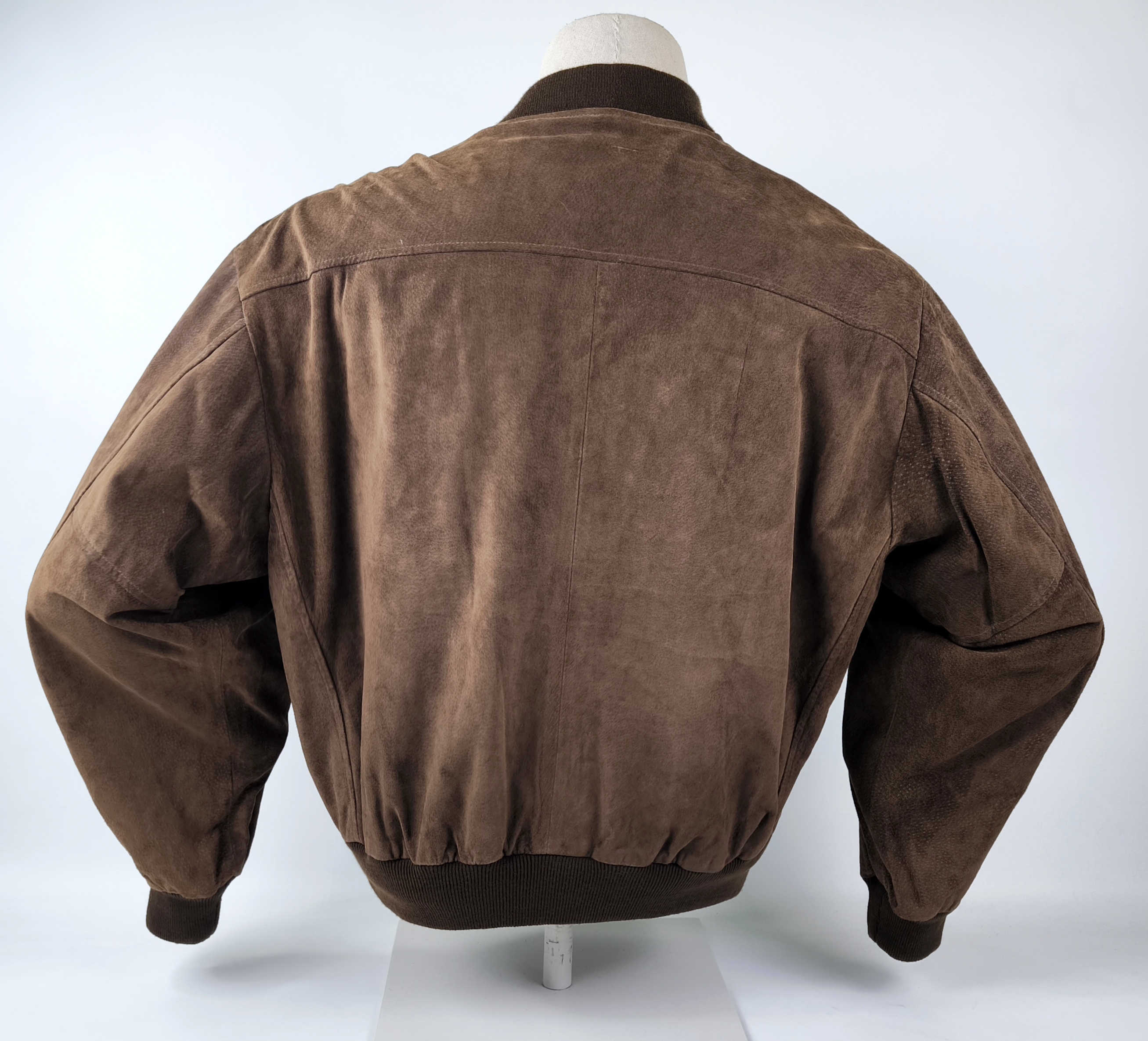 Chevignon Lederjacke 500 braun Gr. XL (L) Wildleder Jacke vintage 90s Logo vorn
