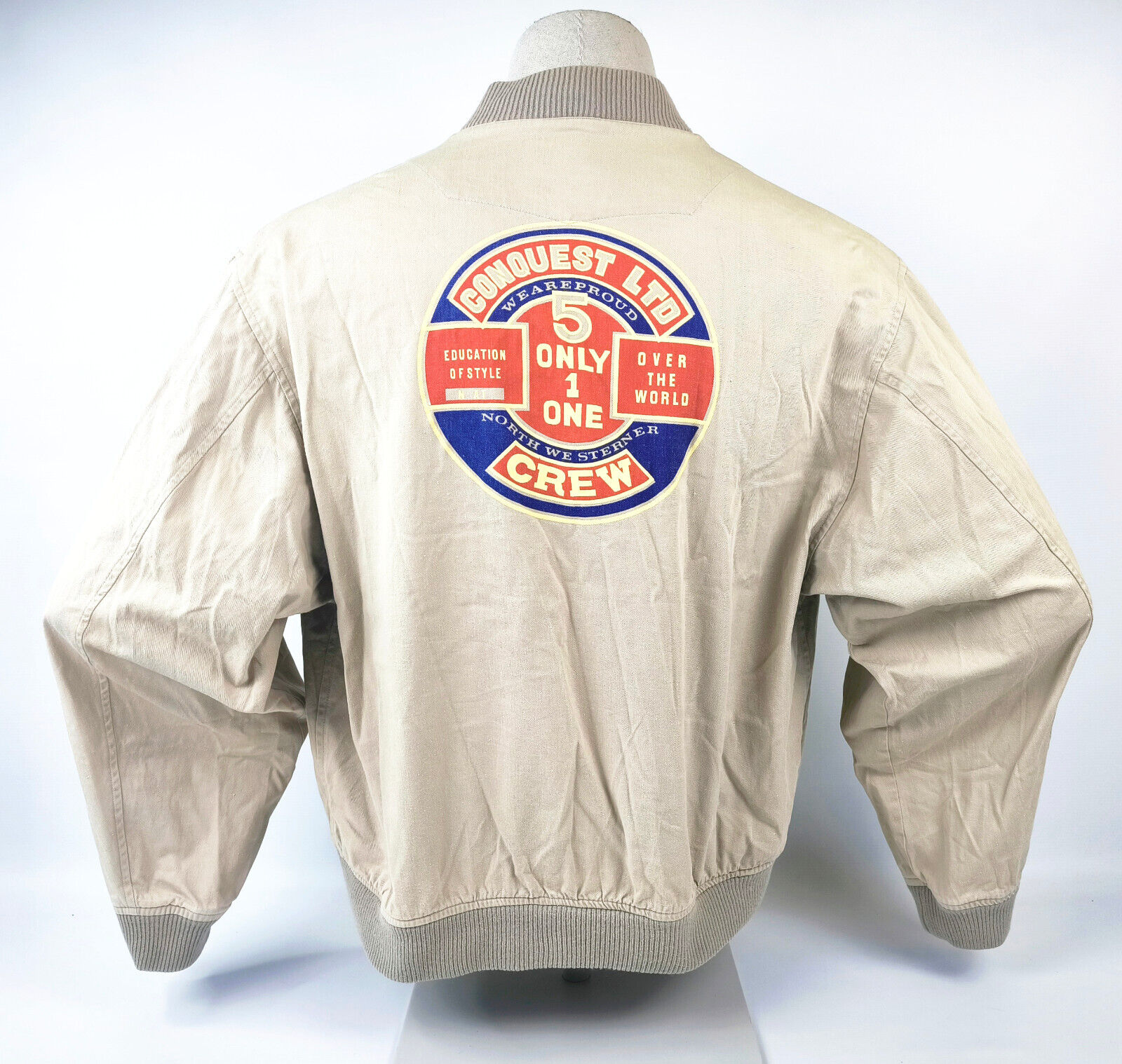 Chevignon Jacke Conquest Crew naturfarben Gr. XL Baumwolle vintage