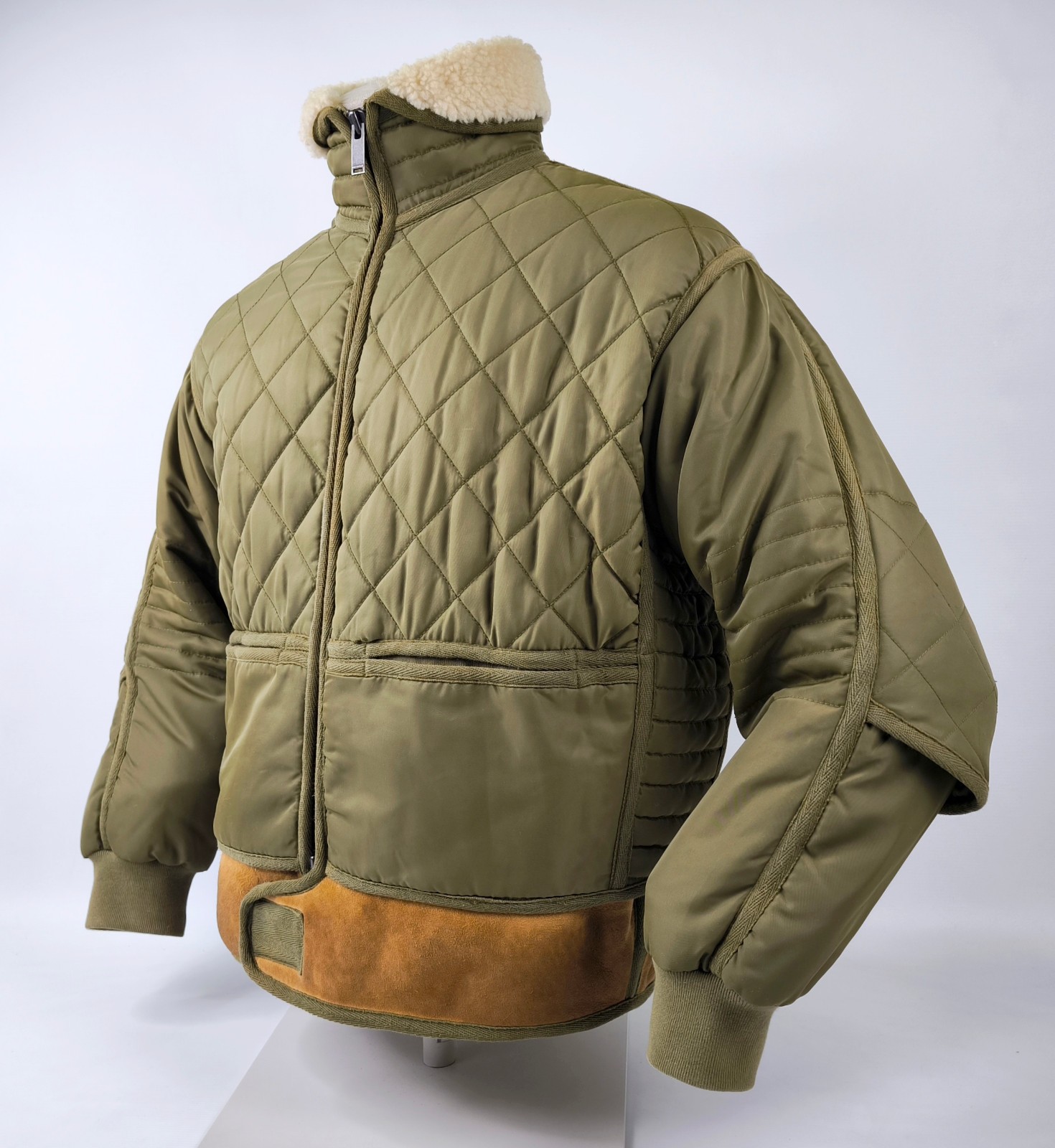 Chevignon Jacke Cosmo grün Gr. M Lammleder Bund Cosmos