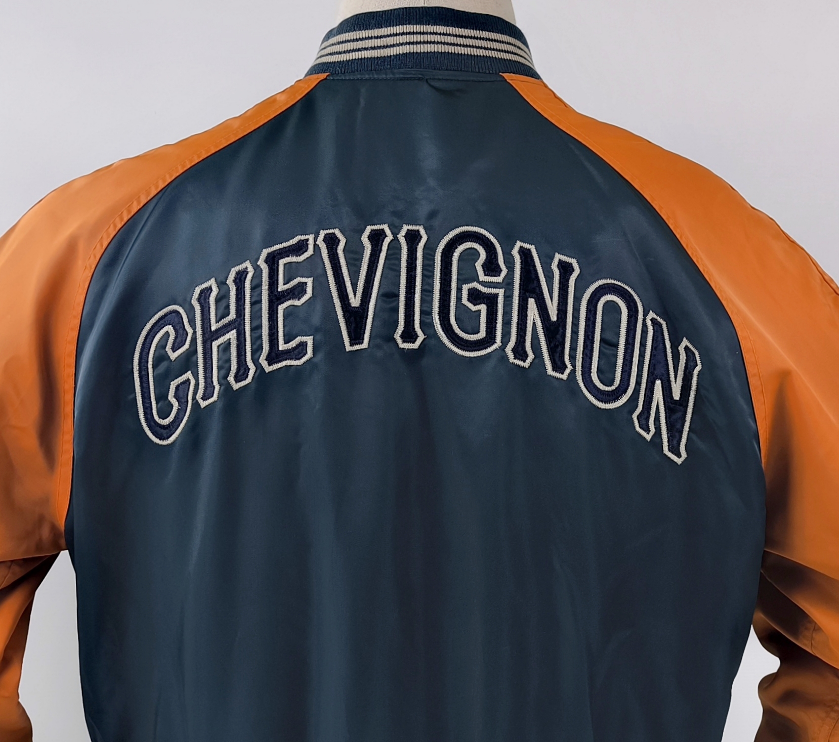 Chevignon Jacke Bomberjacke Gr. M dunkelblau orange The Sportsmen vintage 90s