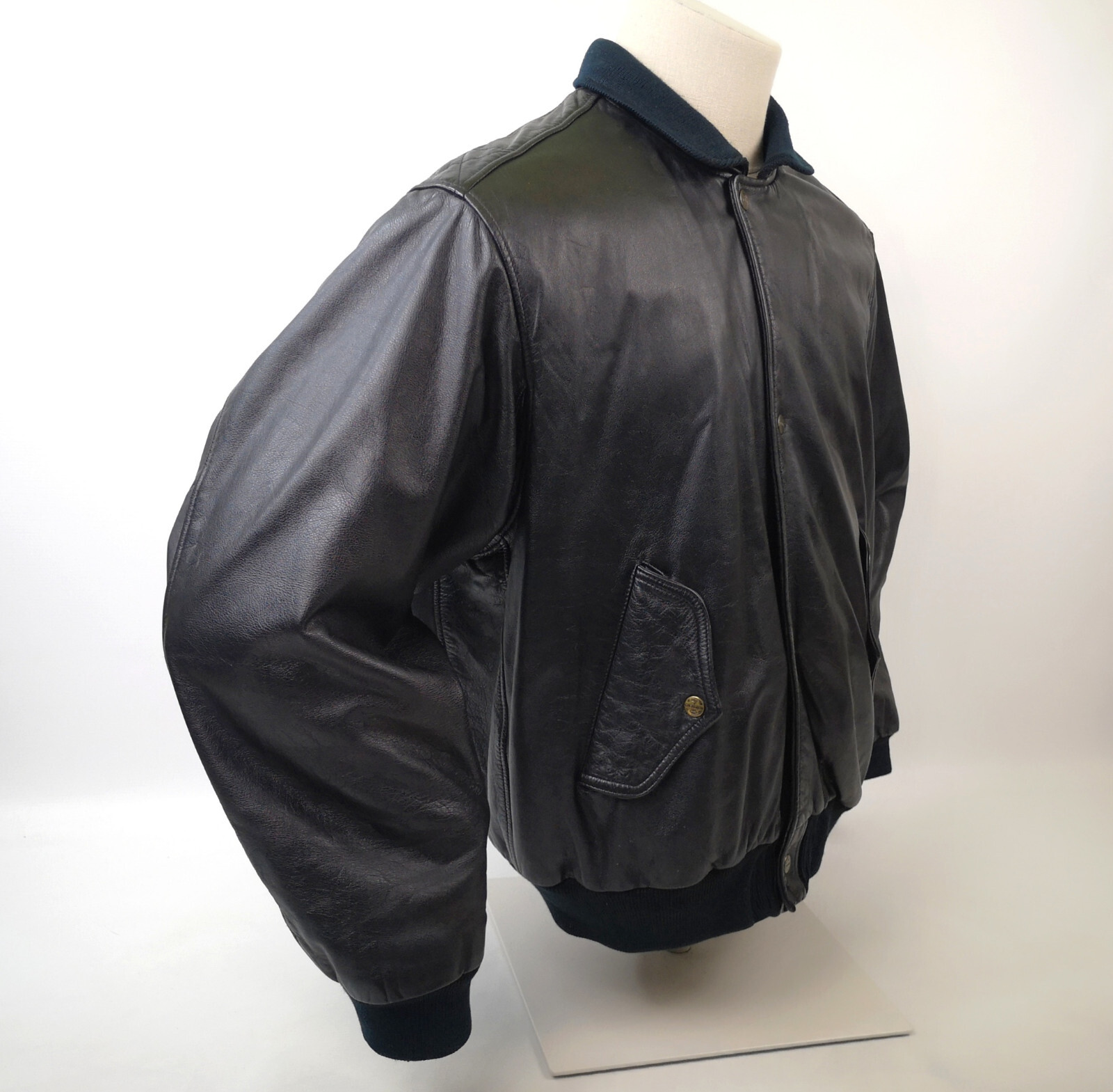 Chevignon Herren Lederjacke Port Avion schwarz Gr. XL vintage Porte