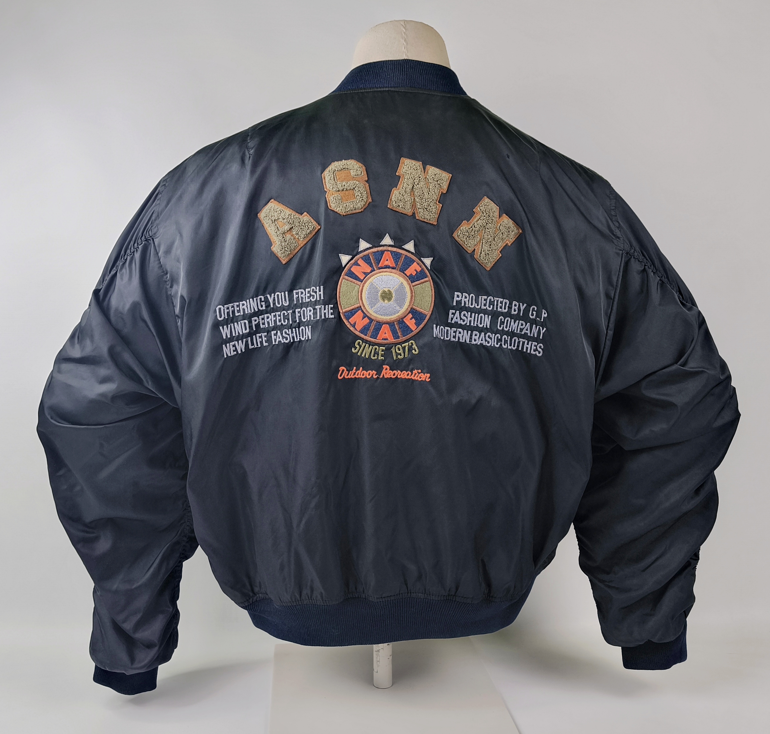 Naf Naf Jacke schwarz ASNN Gr. T2 (XL) Bomberjacke vintage 80s 90s