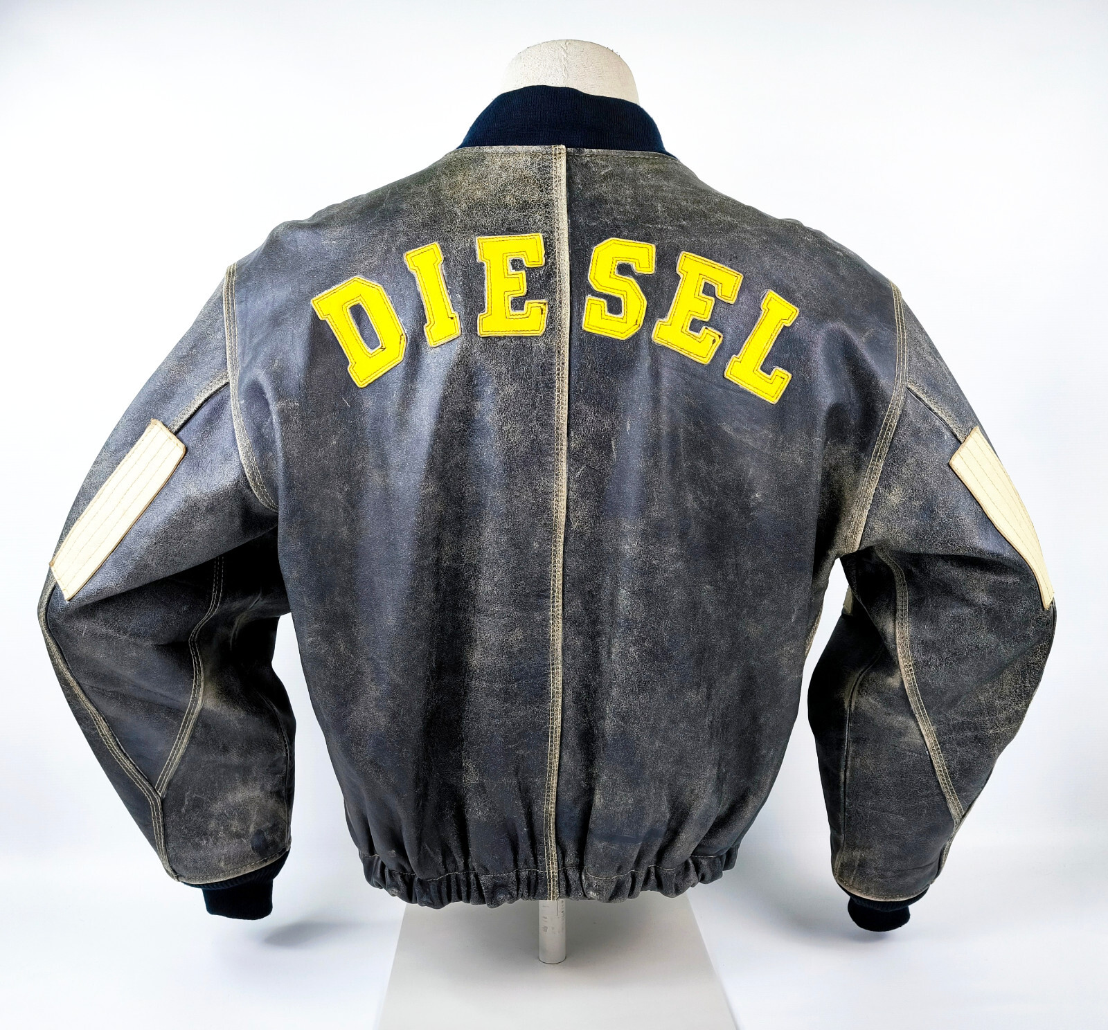 Diesel Lederjacke grau / anthrazit Gr. L Masterpiece vintage 90`s