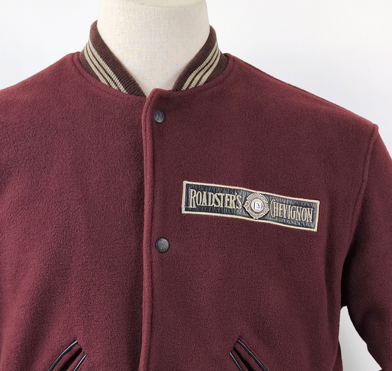 Chevignon Jacke Conquest MC 57 Roadster`s weinrot Gr. M Wolle vintage 80s 90s