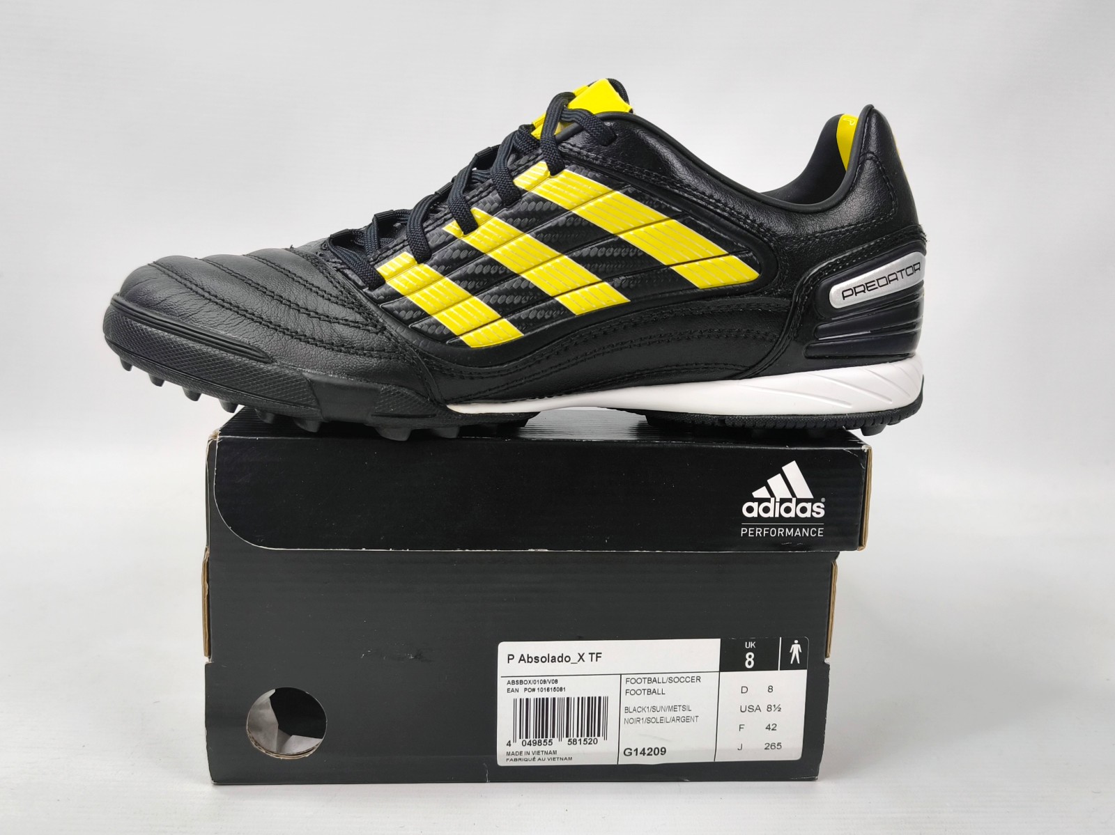 adidas Predator Absolado X TF Turf 2010 EUR 42 / UK 8 G14209 Neu