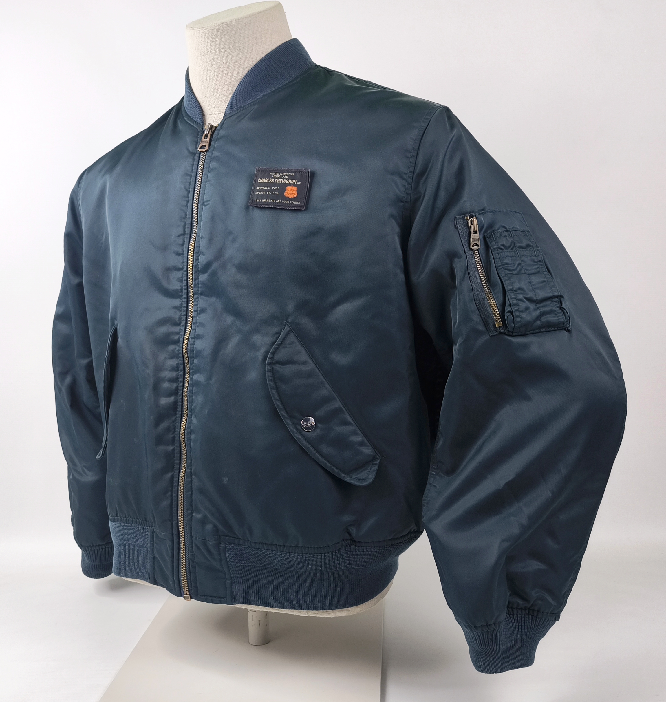 Chevignon Jacke Bomberjacke Gr. L (M) dunkelblau vintage 90s