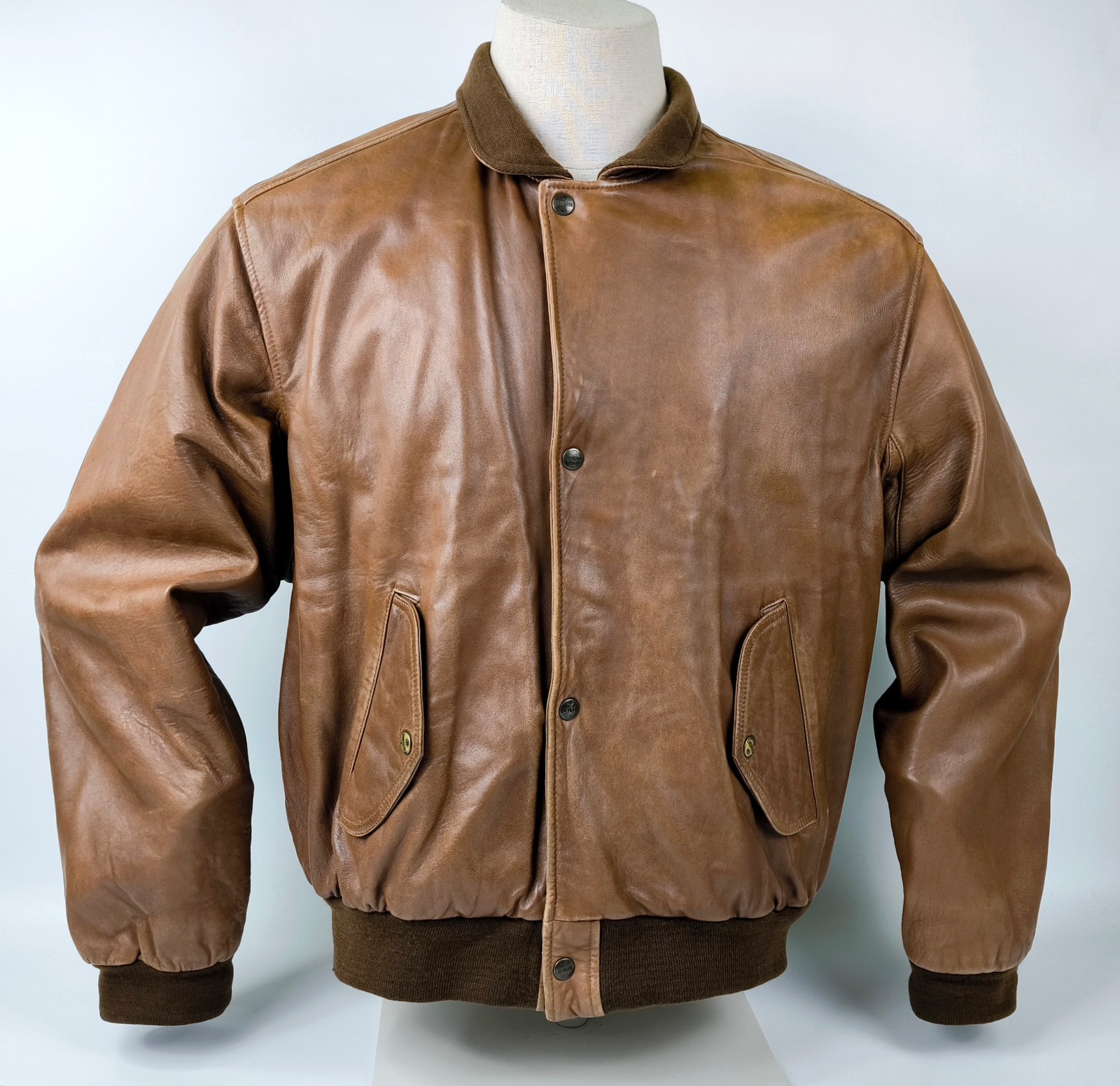 Chevignon Lederjacke Porte Avion braun Gr. L/XL vintage 80s / 90s Port