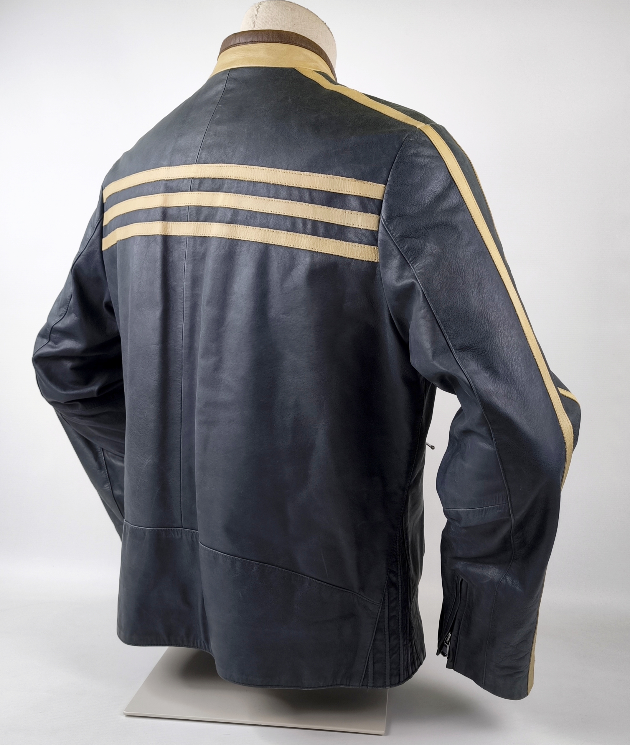 Chevignon Lederjacke Seven Roads Asphalt Rider Gr. XXL (XL) Biker blaugrau