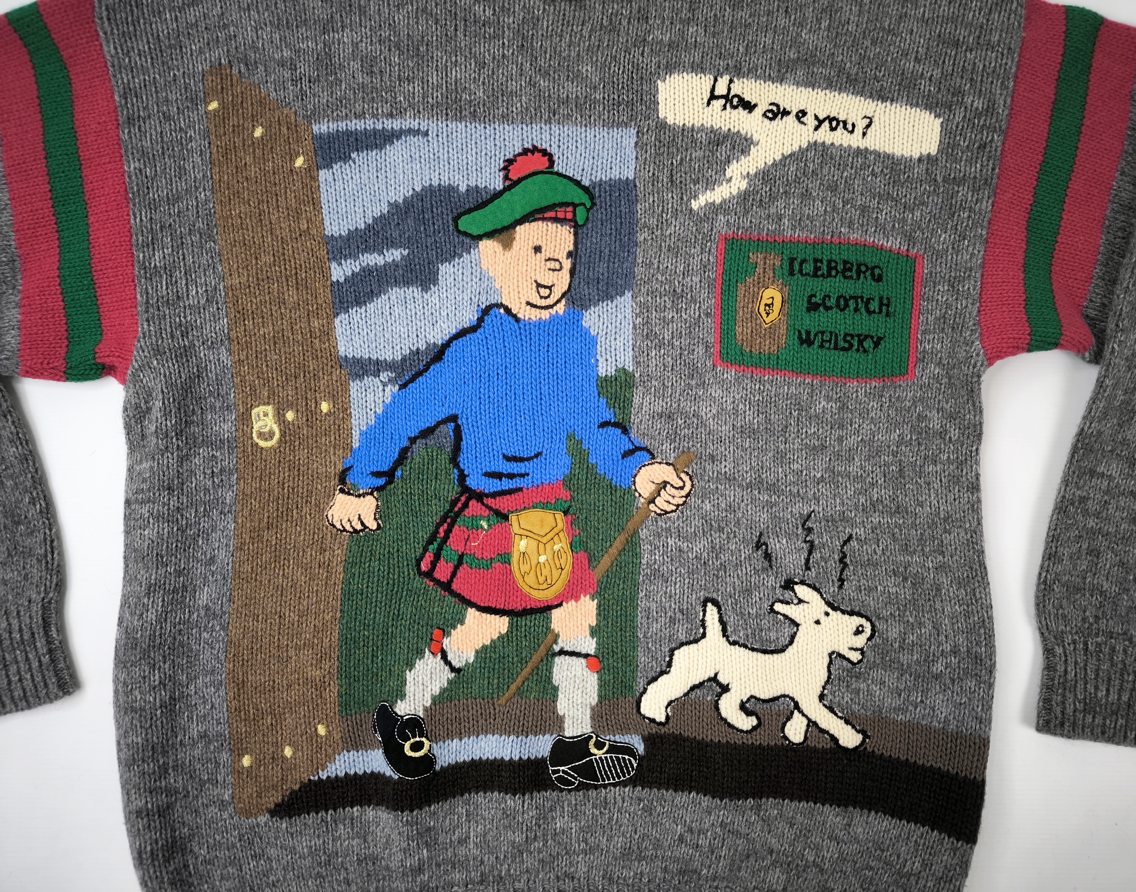 Iceberg JC de Castelbajac Strick Pullover Gr. L/XL Tim und Struppi Italy 90s