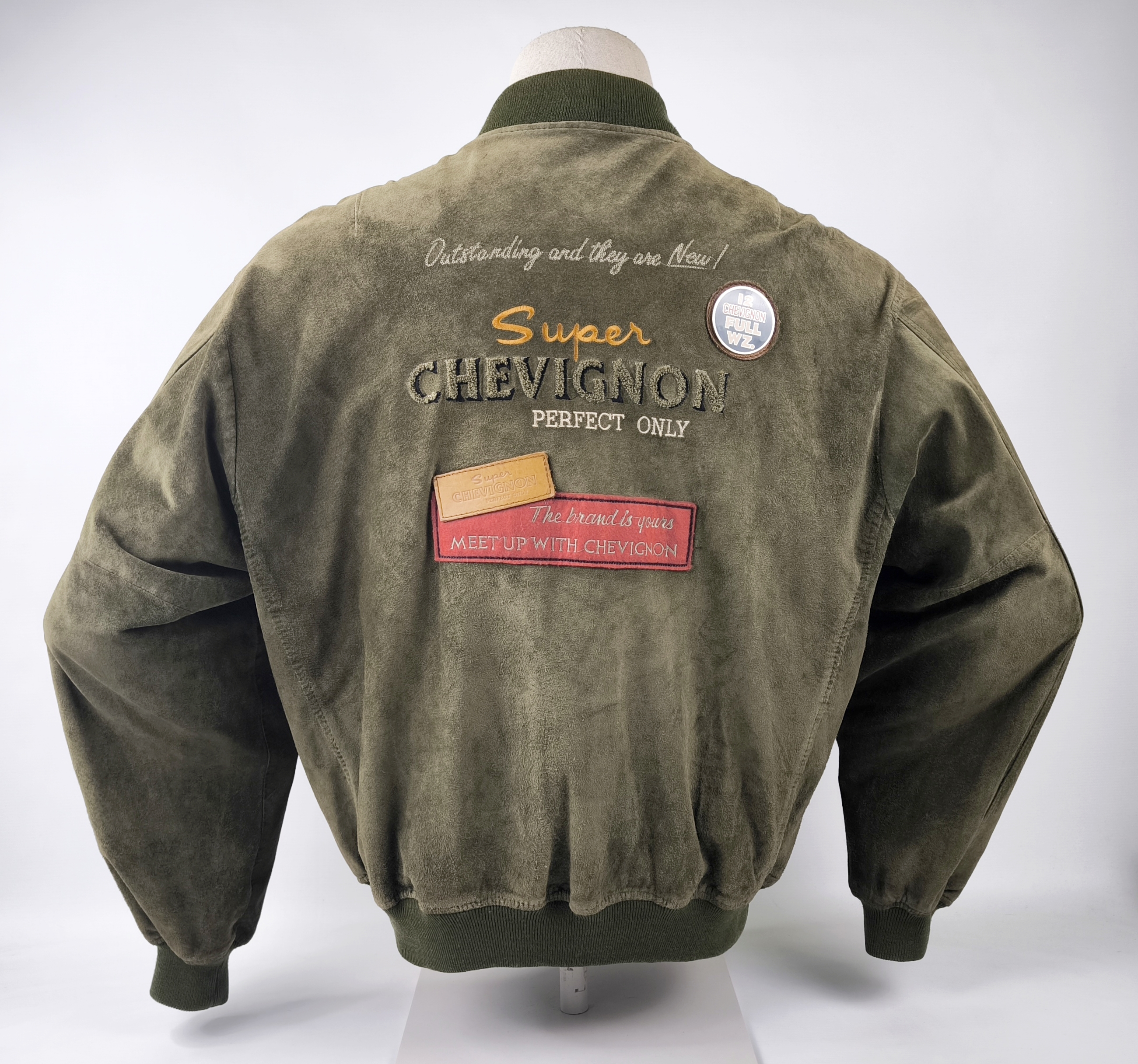 Chevignon Lederjacke Super Perfect Only Gr. XXL (XL) Wildleder vintage Logo vorn