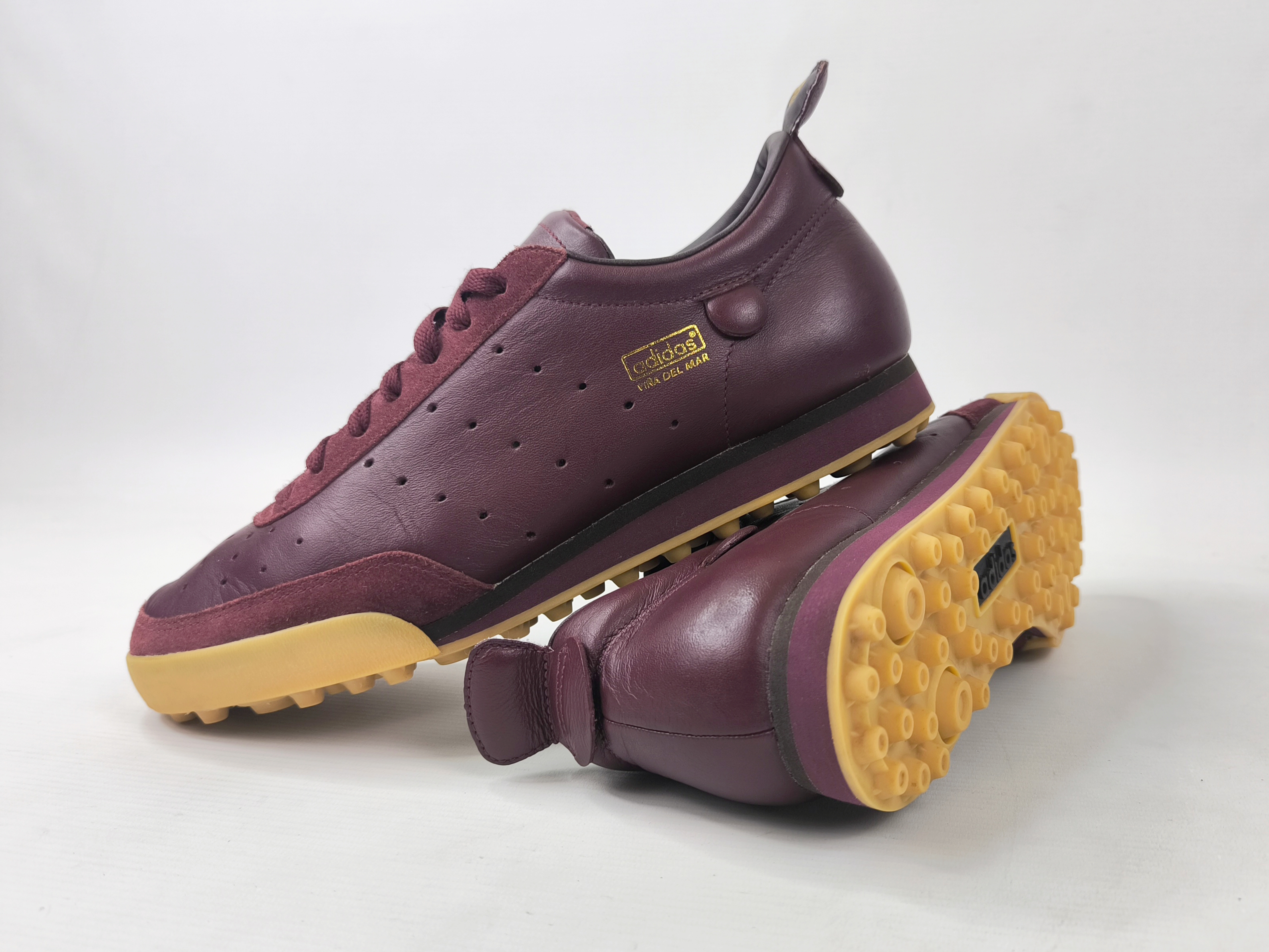 adidas Vina Del Mar Schuhe bordeaux EUR 42 2/3 UK 8.5 aus 2003 Chile 015894