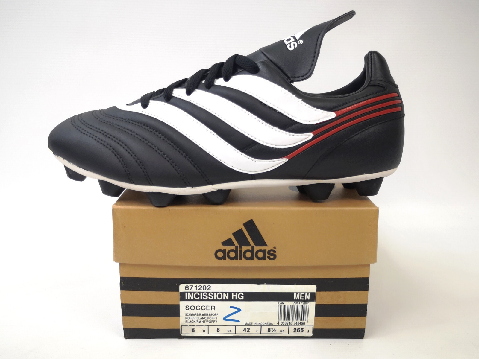 adidas Incission HG Fussball Schuhe aus 2001 Eur 42 / UK 8 predator 671202