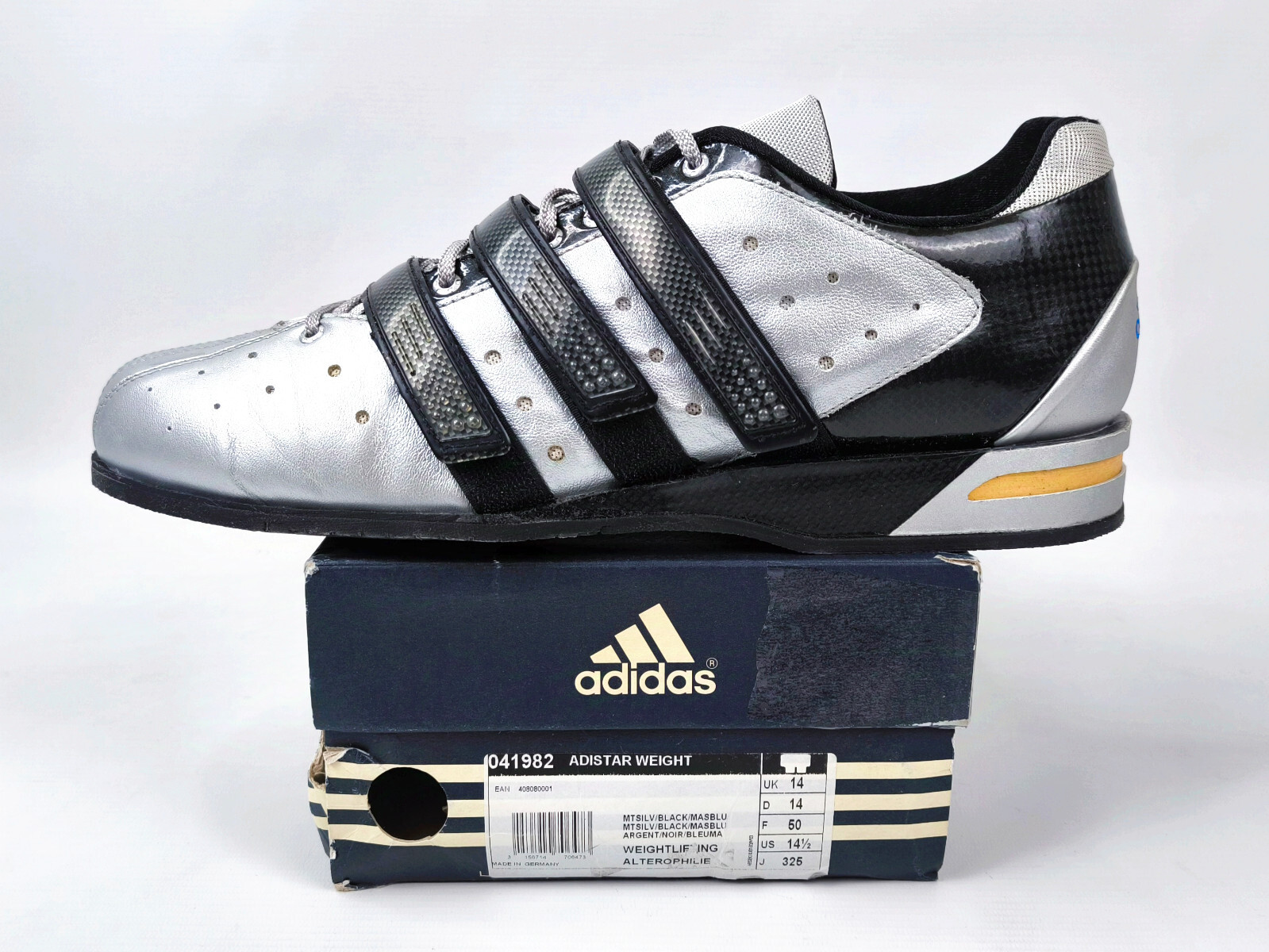 adidas Adistar Gewichtheber Schuhe Gr. UK 14 / Eur 50 weightlifting aus 2005 BN