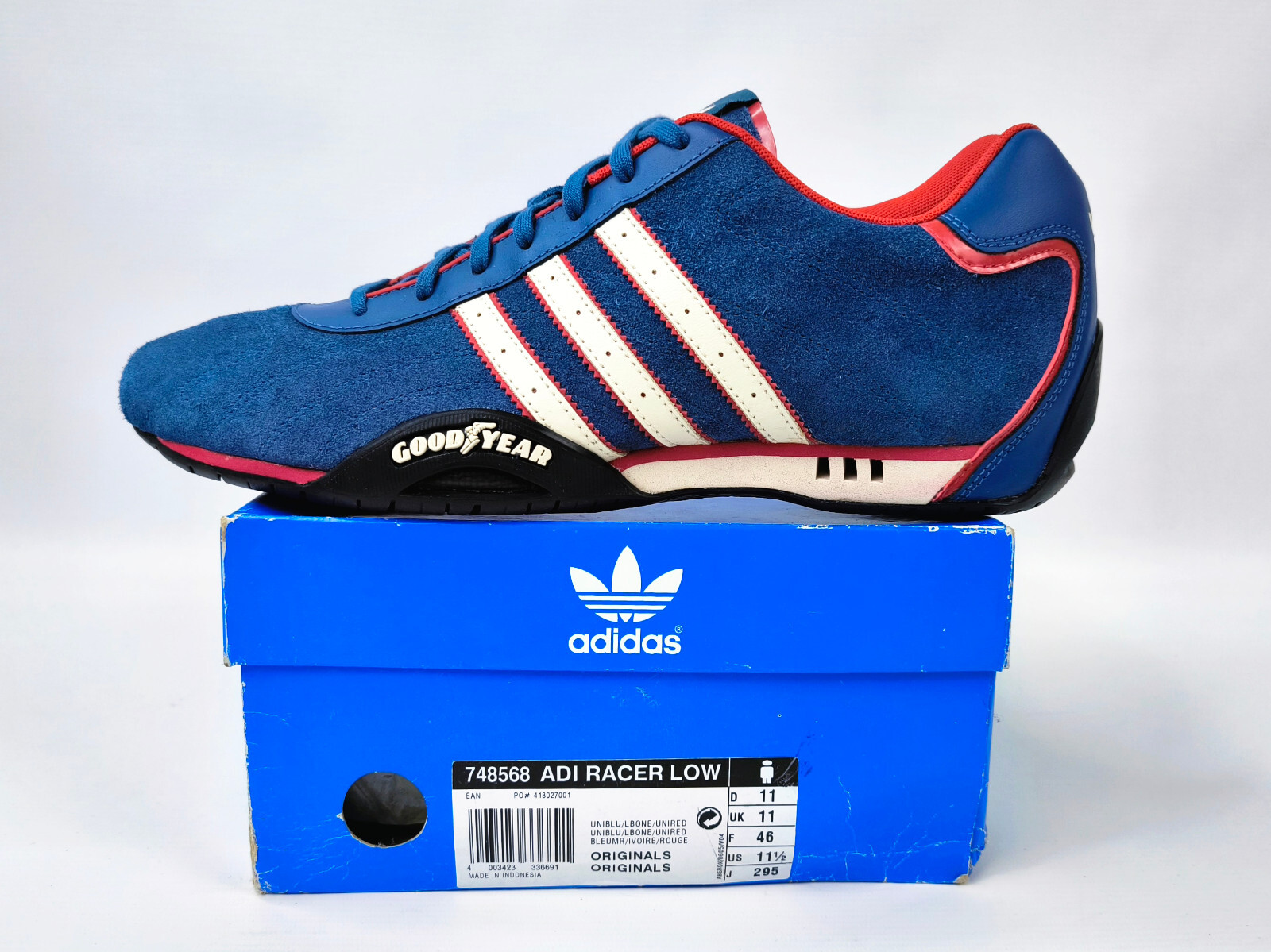 adidas Adi Racer Low Schuhe Gr. 46 / UK 11 aus 2006 Wildleder blau 748568