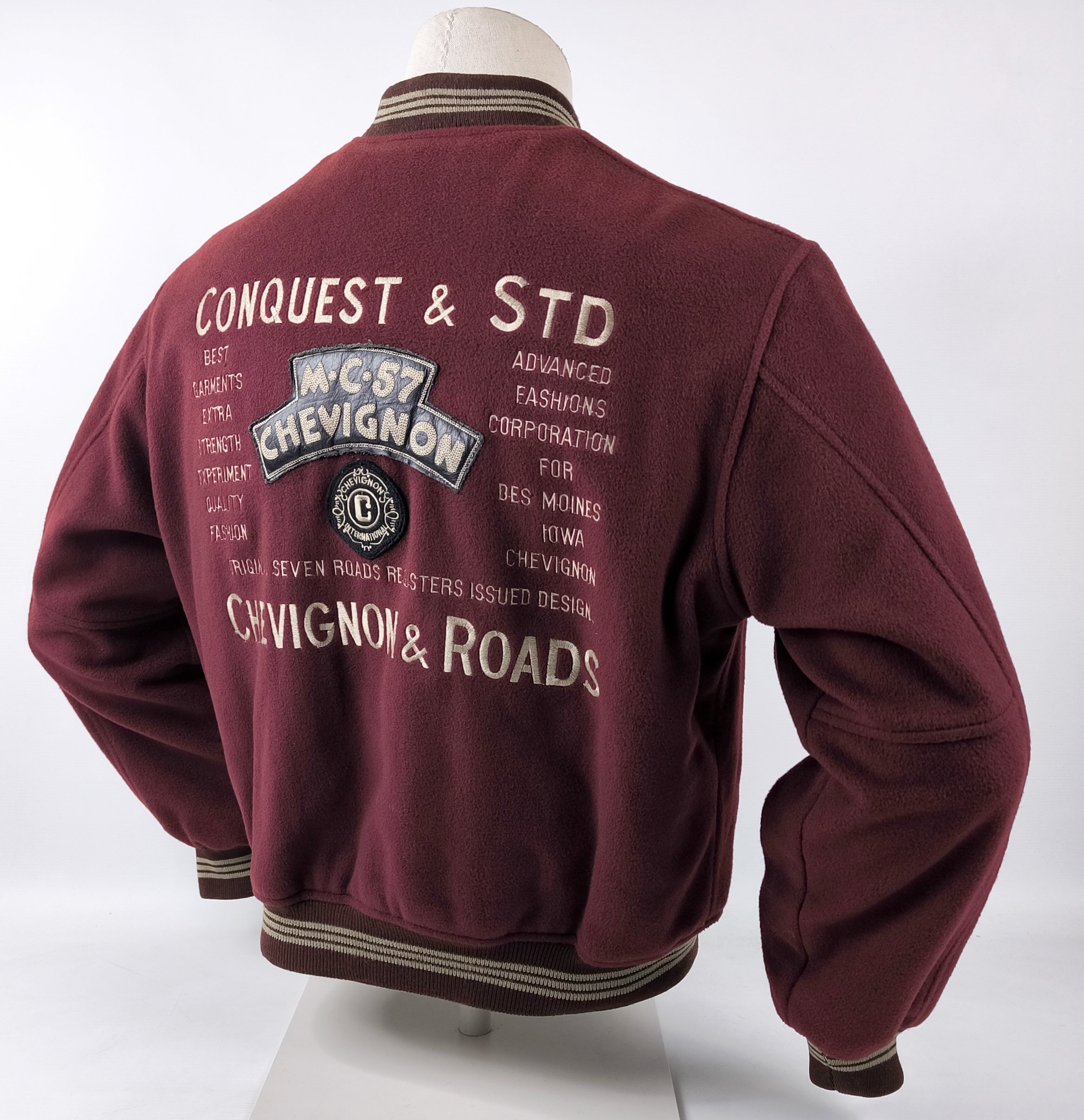 Chevignon Jacke Conquest MC 57 Roadster`s weinrot Gr. M Wolle vintage 80s 90s