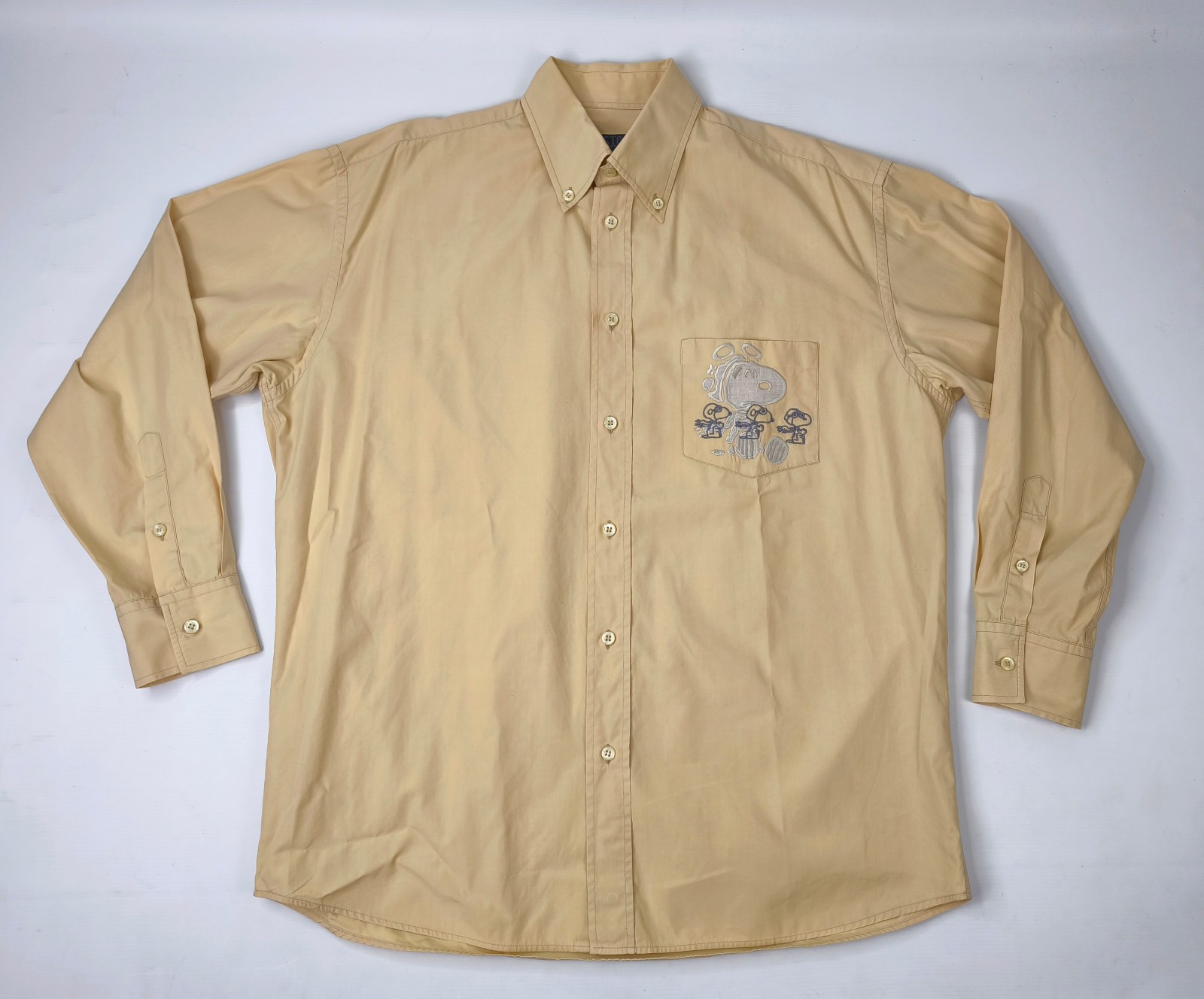 Iceberg Hemd History Snoopy Peanuts gelb Gr. L Italy 90s Button-Down