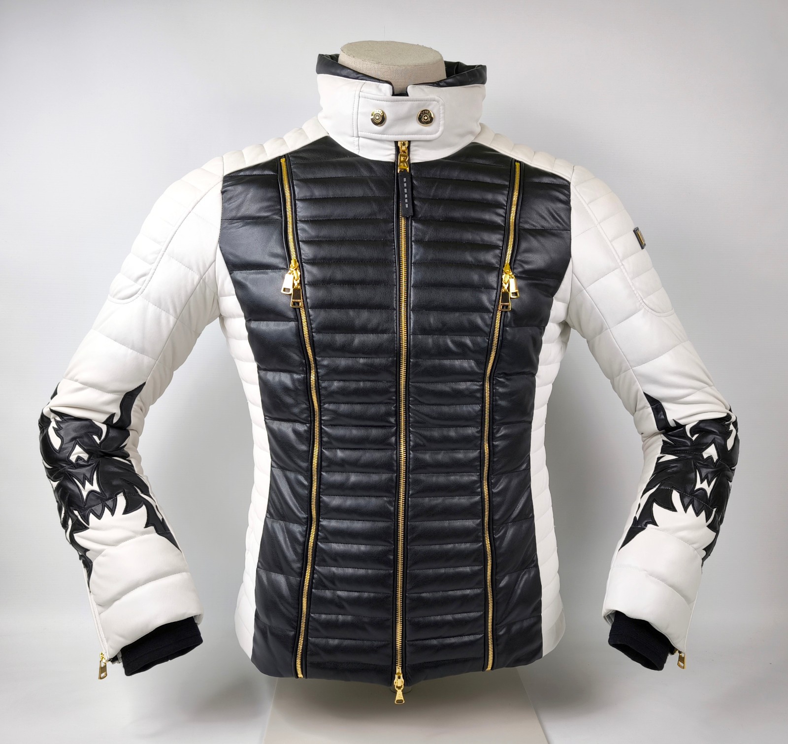 Bogner Skijacke / Daunenjacke Faux-Leder EU 40 (M/L) schwarz weiß Luxus Carine-D