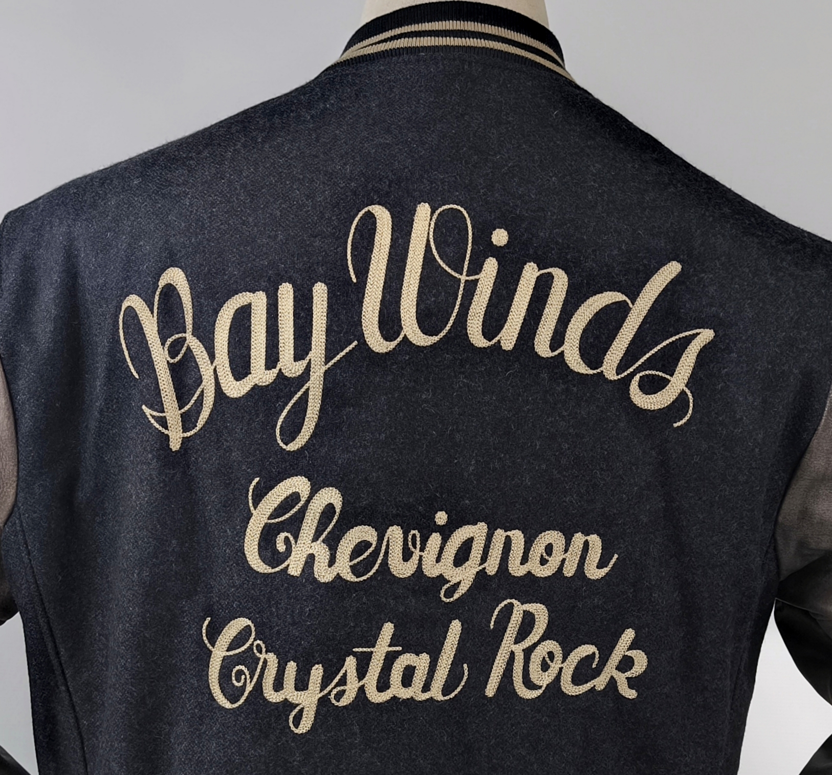 Chevignon Jacke College Bay Winds Crystal Rock Gr. L (M) Wolle Leder Mix neu
