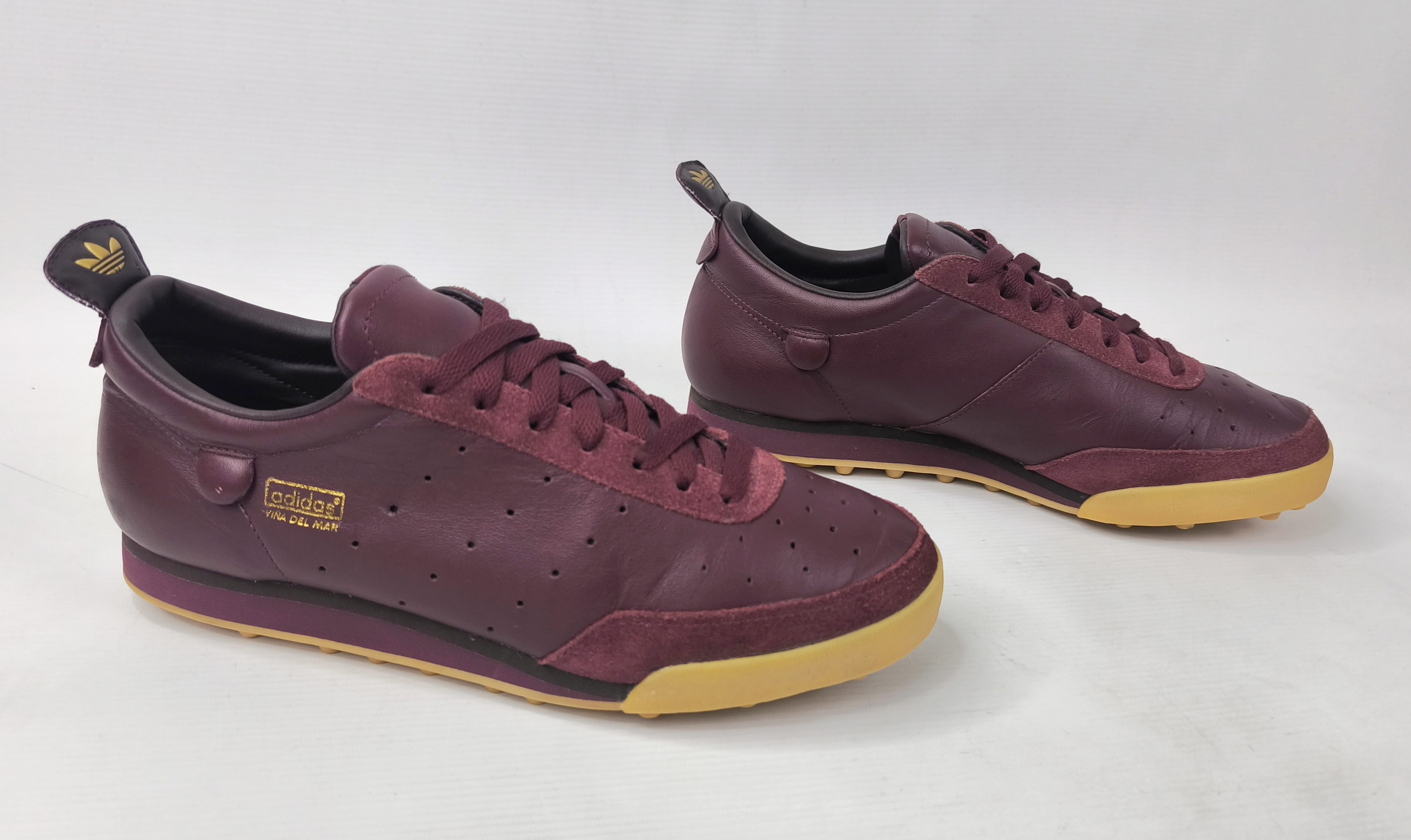 adidas Vina Del Mar Schuhe bordeaux EUR 42 2/3 UK 8.5 aus 2003 Chile 015894