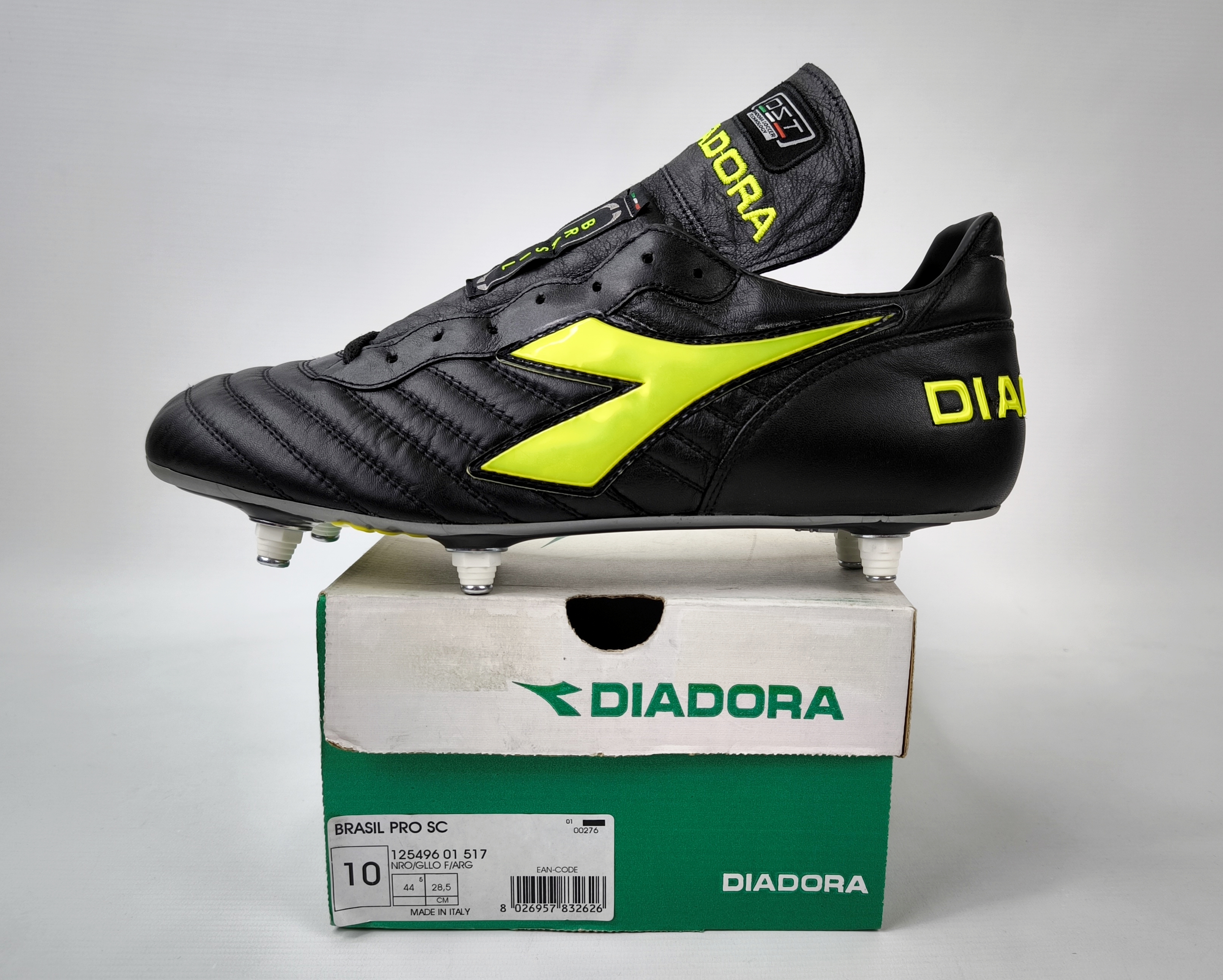 Diadora Brasil Pro SC Fussball Schuhe EUR 44.5 / UK 10 Made in Italy 125496