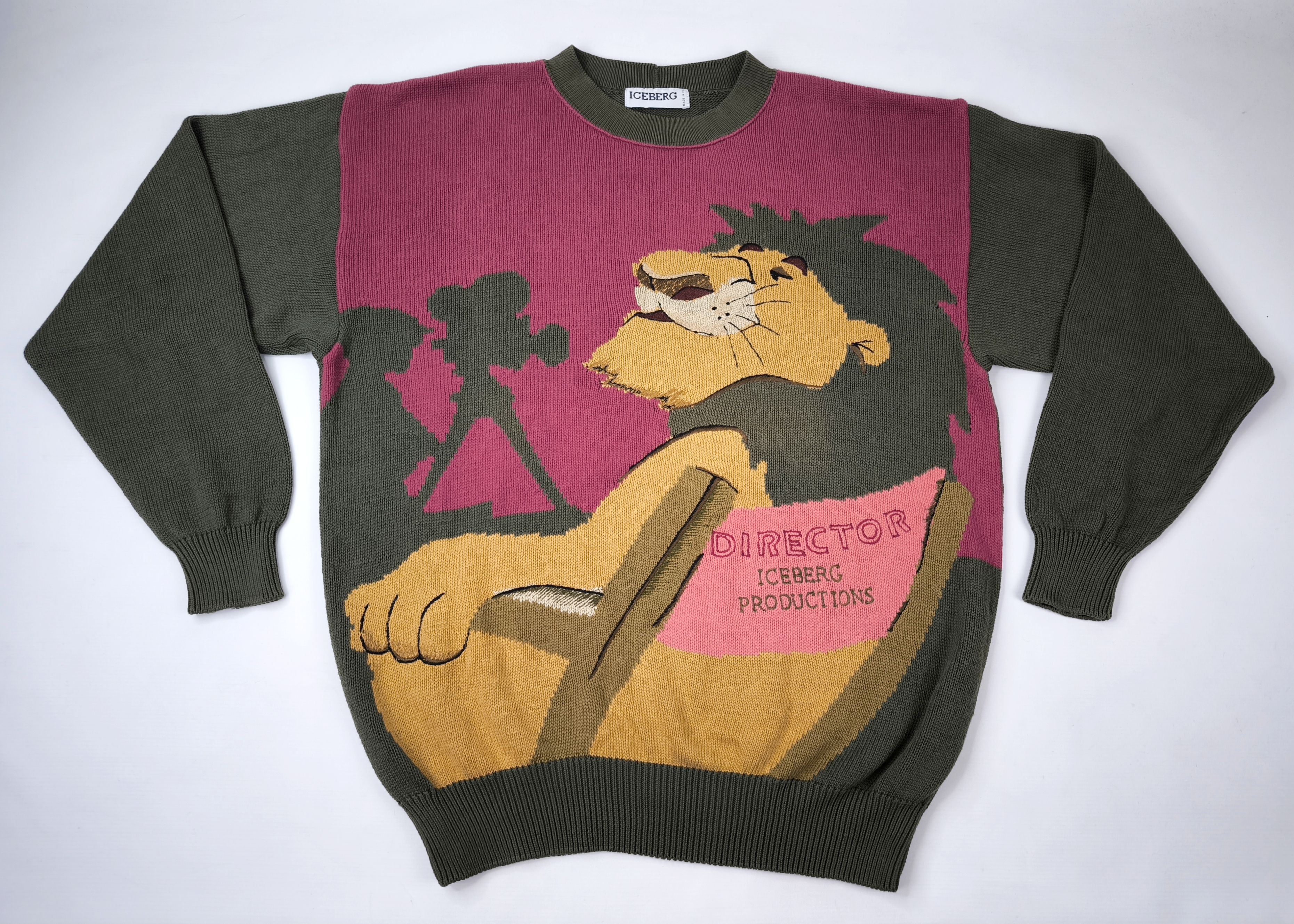 Iceberg Strick Pullover The Lion King Gr. V (XL) Italy vintage 90s