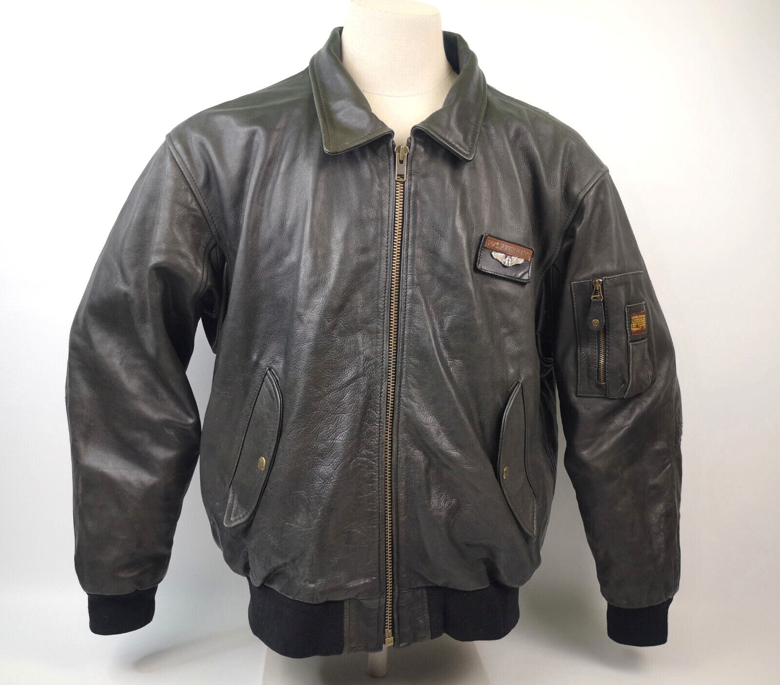 Redskins Herren Piloten Lederjacke A2 schwarz Gr. XXXL