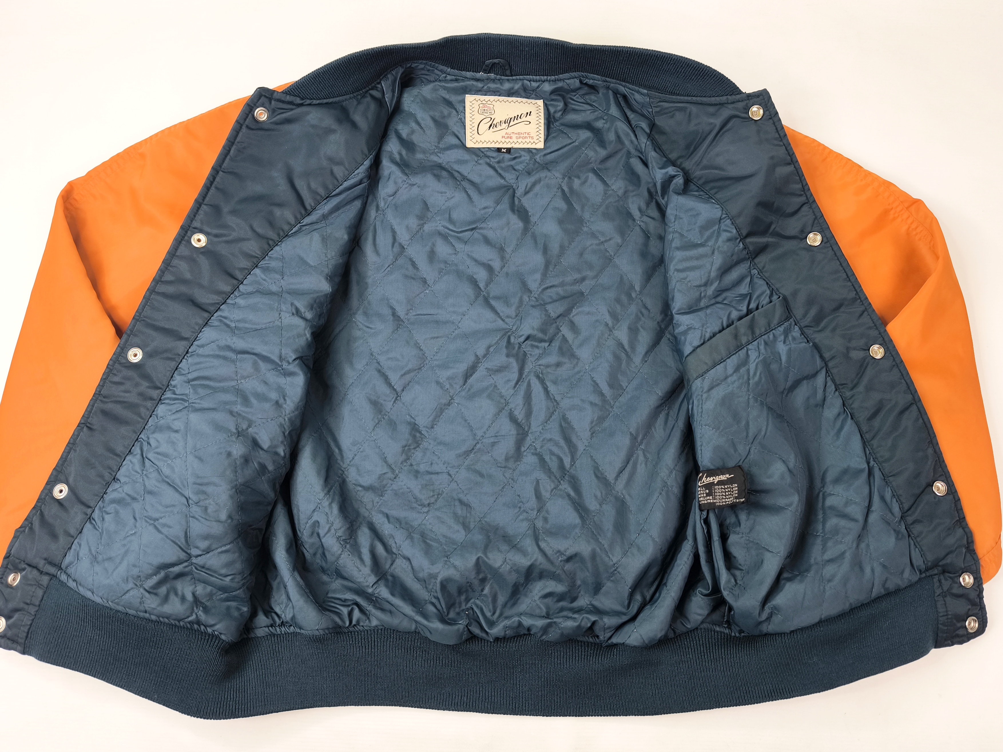 Chevignon Jacke Bomberjacke Gr. M dunkelblau orange The Sportsmen vintage 90s