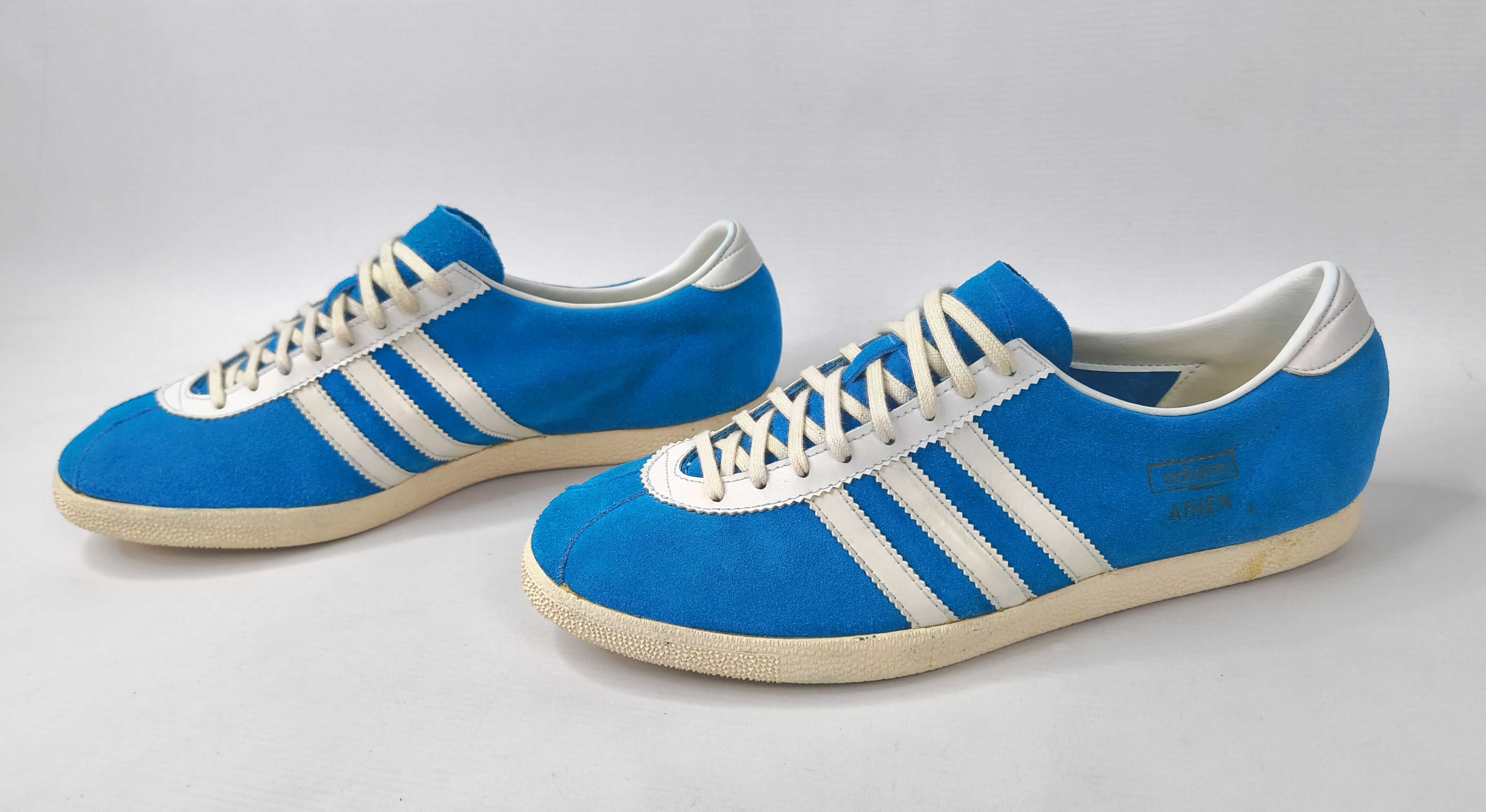 adidas Athen Schuhe EUR 45 1/3 UK 10.5 Made in West Germany 70s suede trainers