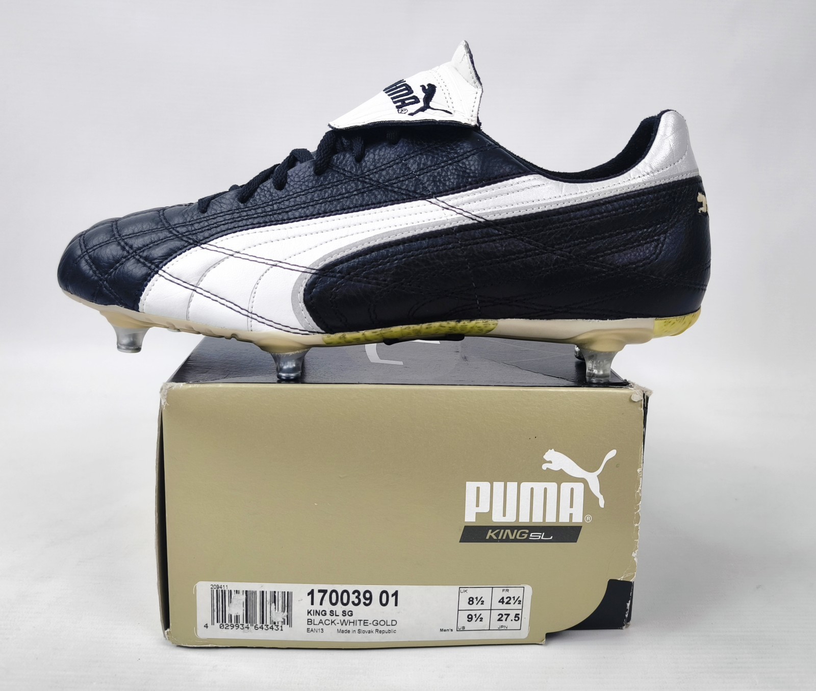 Puma King SL SG Fussball-Schuhe Gr. 42.5 / UK 8.5 Made in Slovak Republic 170039