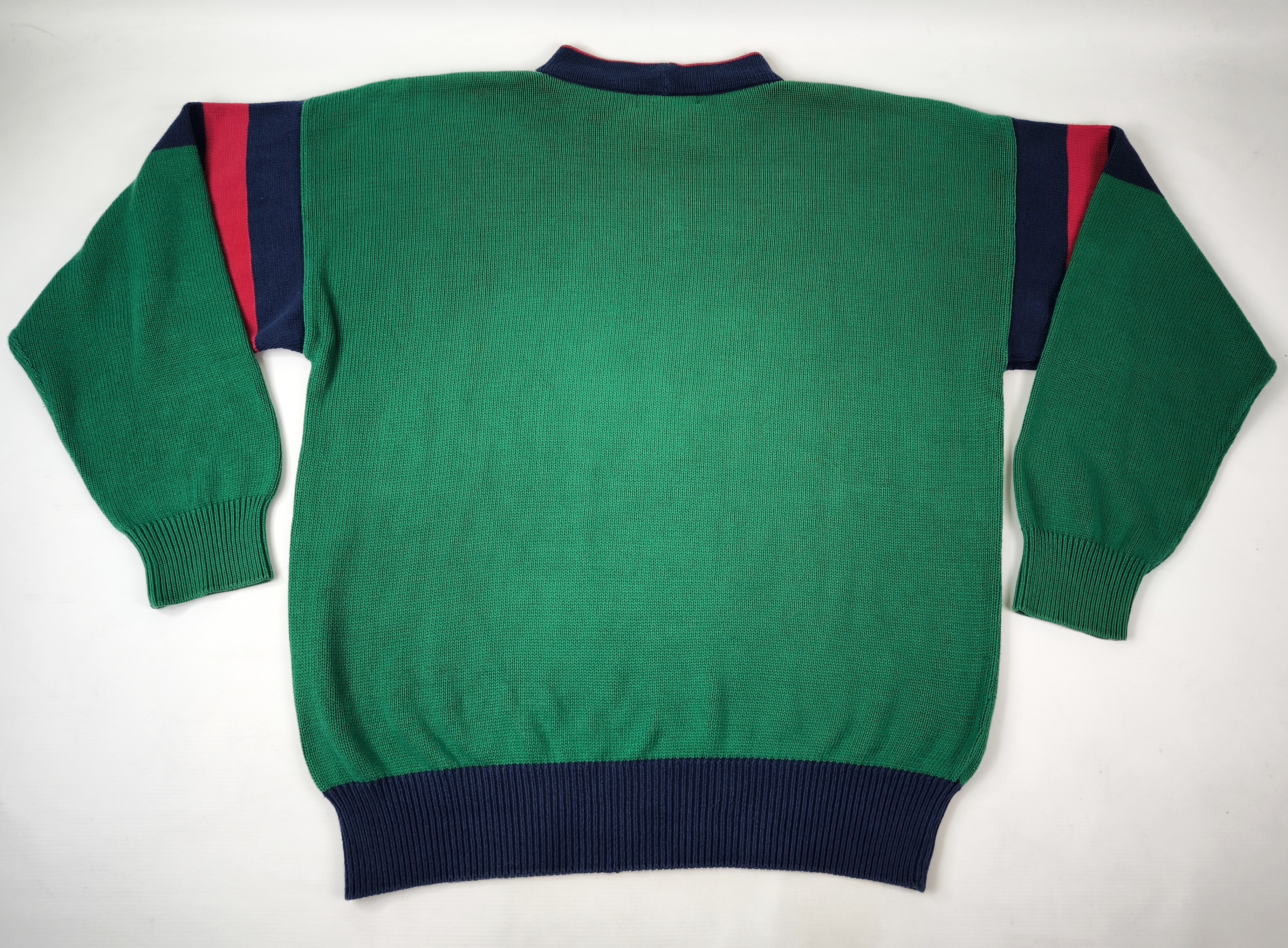 Iceberg Strick Pullover Asterix ICE grün Gr. VI (XL) Italy vintage 1988