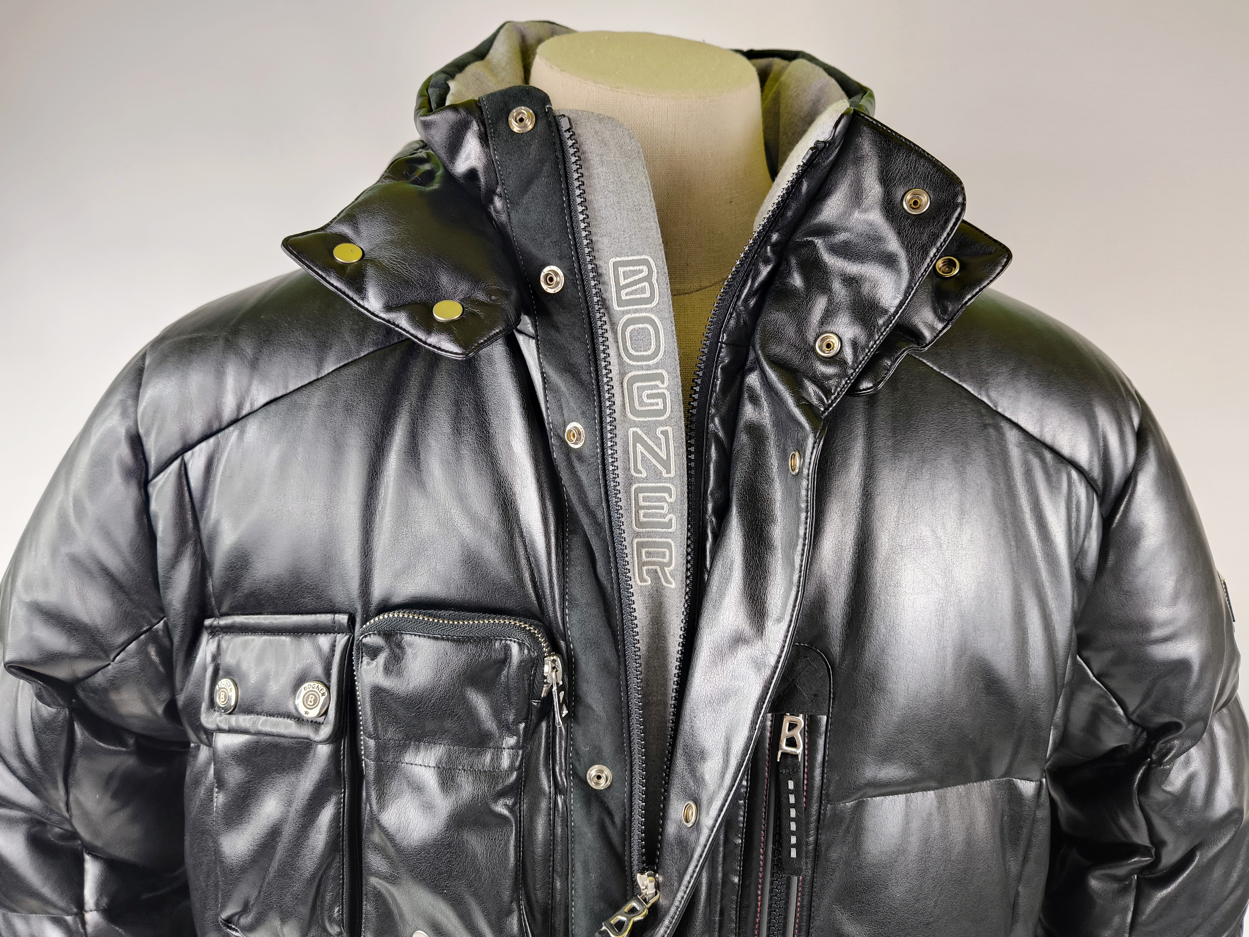 Bogner Skijacke Daunenjacke Tech Leder EU 56 (XXL) schwarz Herren Luxus Jacke