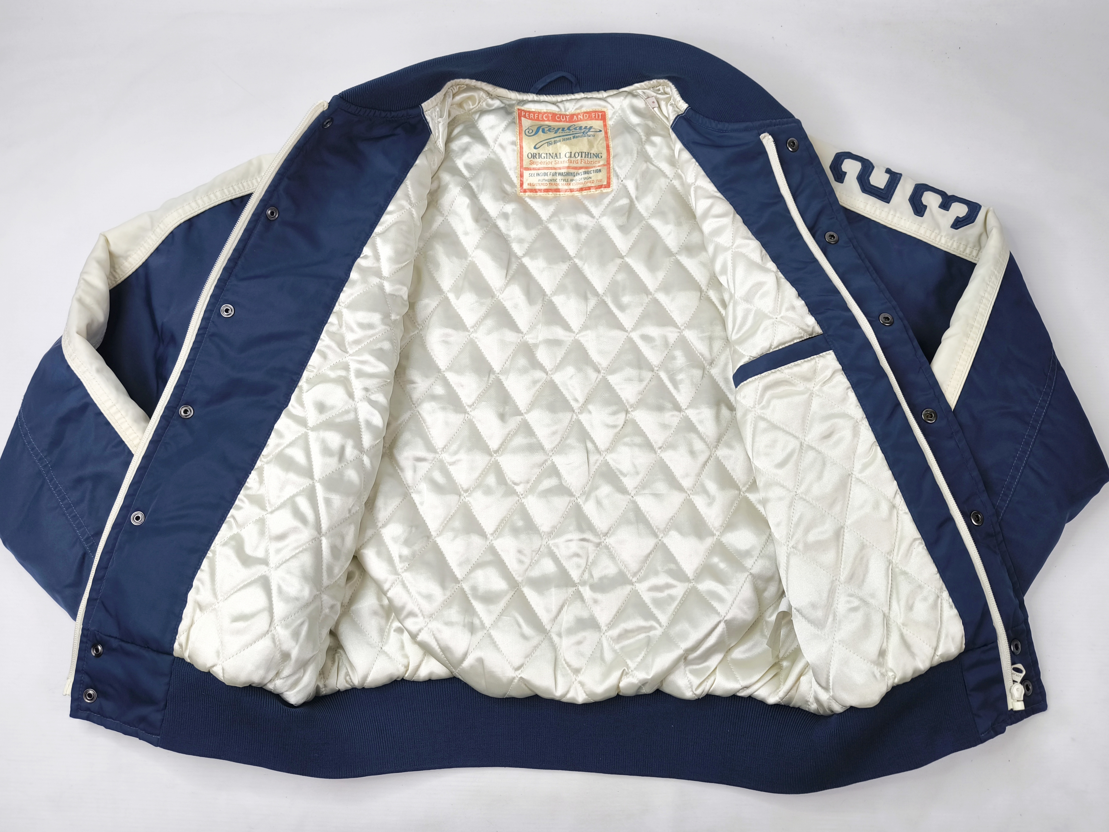 Replay Jacke 23 INC. blau Gr. S großes Rückenlogo Baseball jacket
