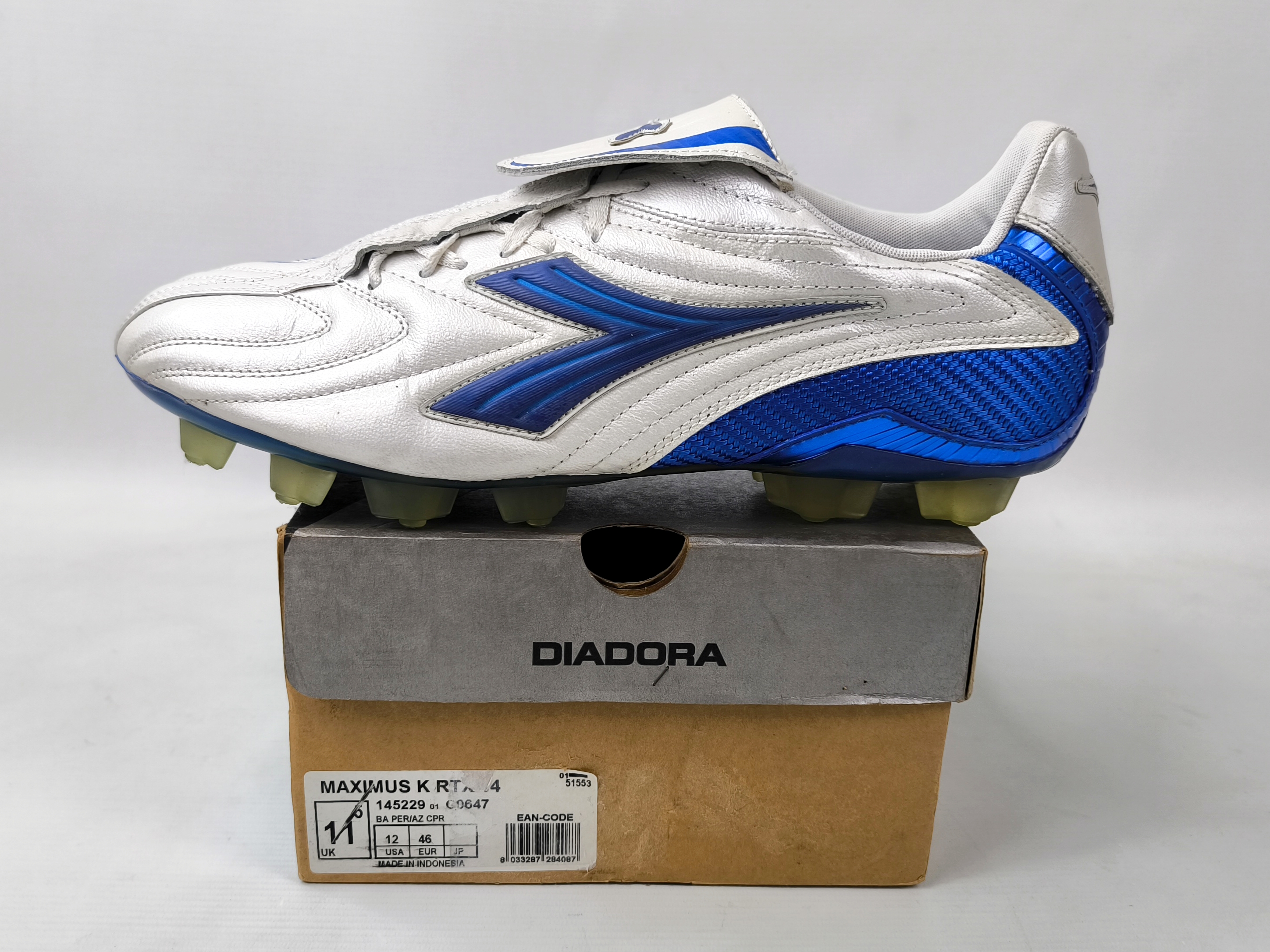 Diadora Maximus K RTX 14 Fussball Schuhe EUR 46 / UK 11.5 silber 145229 K-Leder Kopie
