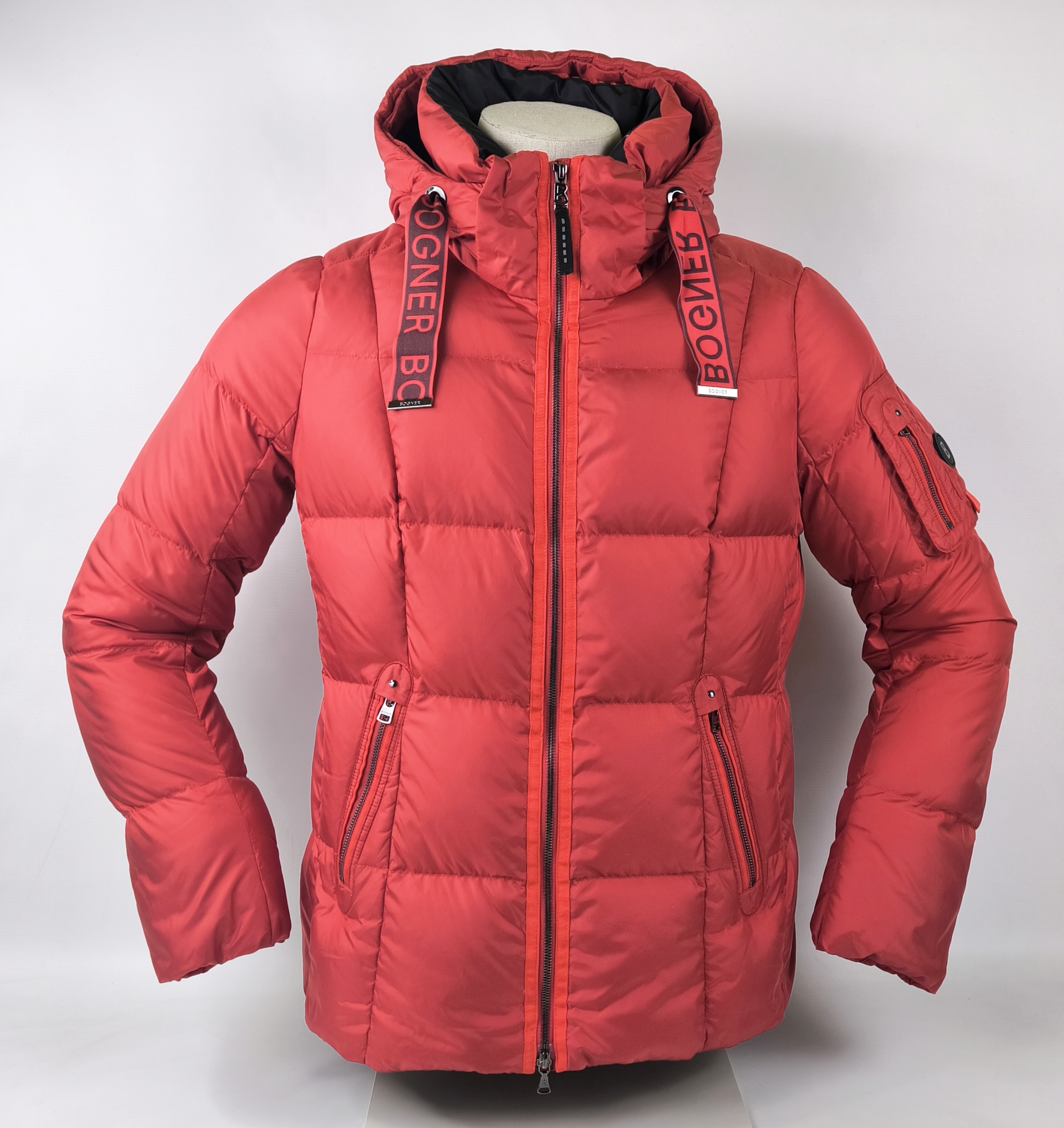 Bogner Daunenjacke Felina Gr. 42 (L) rot abnehmbare Kapuze Damen Jacke