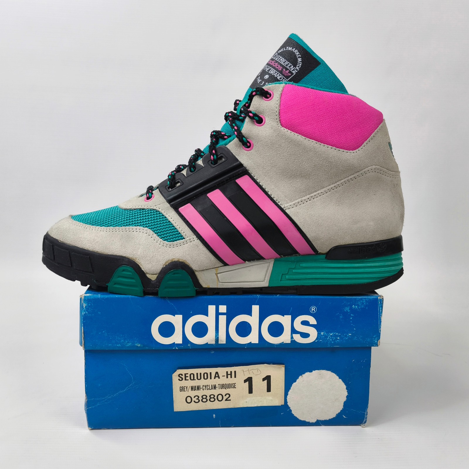 adidas Trekking Boots Schuhe Sequoia Hi UK 11 / Eur 46 Made Korea vintage 1990`s