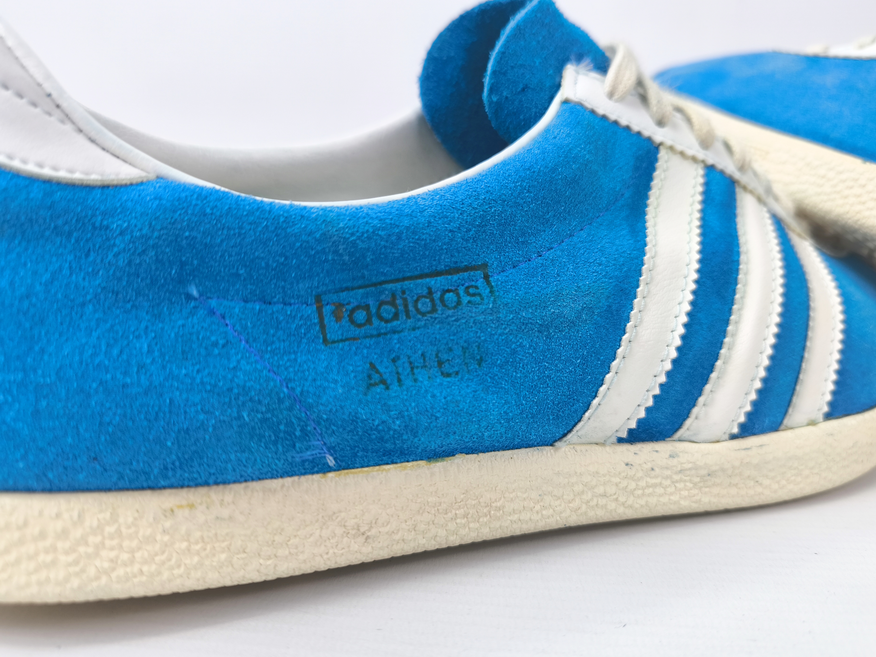 adidas Athen Schuhe EUR 45 1/3 UK 10.5 Made in West Germany 70s suede trainers
